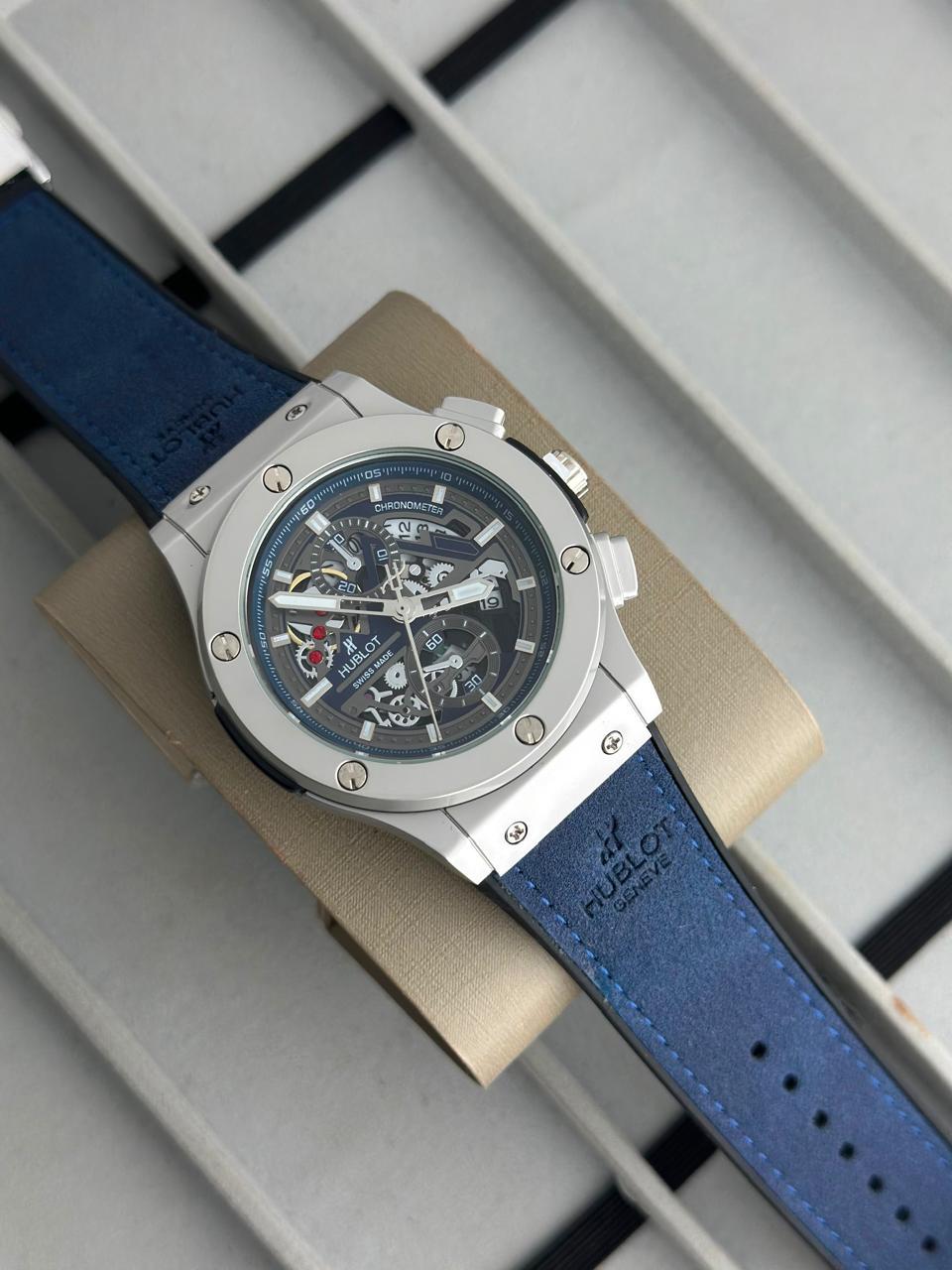 Hublot Mechanical Blue Dial Movement Sporty Men's Watch