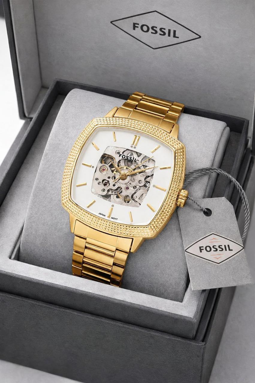 Fossil Machine Luxe White & Gold Men's Automatic Watch