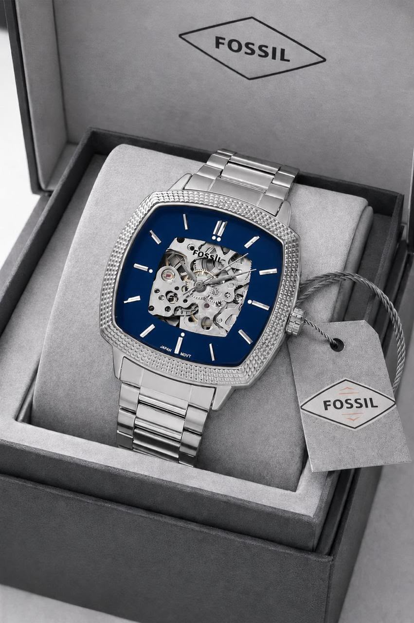 Fossil Machine Luxe Blue & Silver Men's Automatic Watch