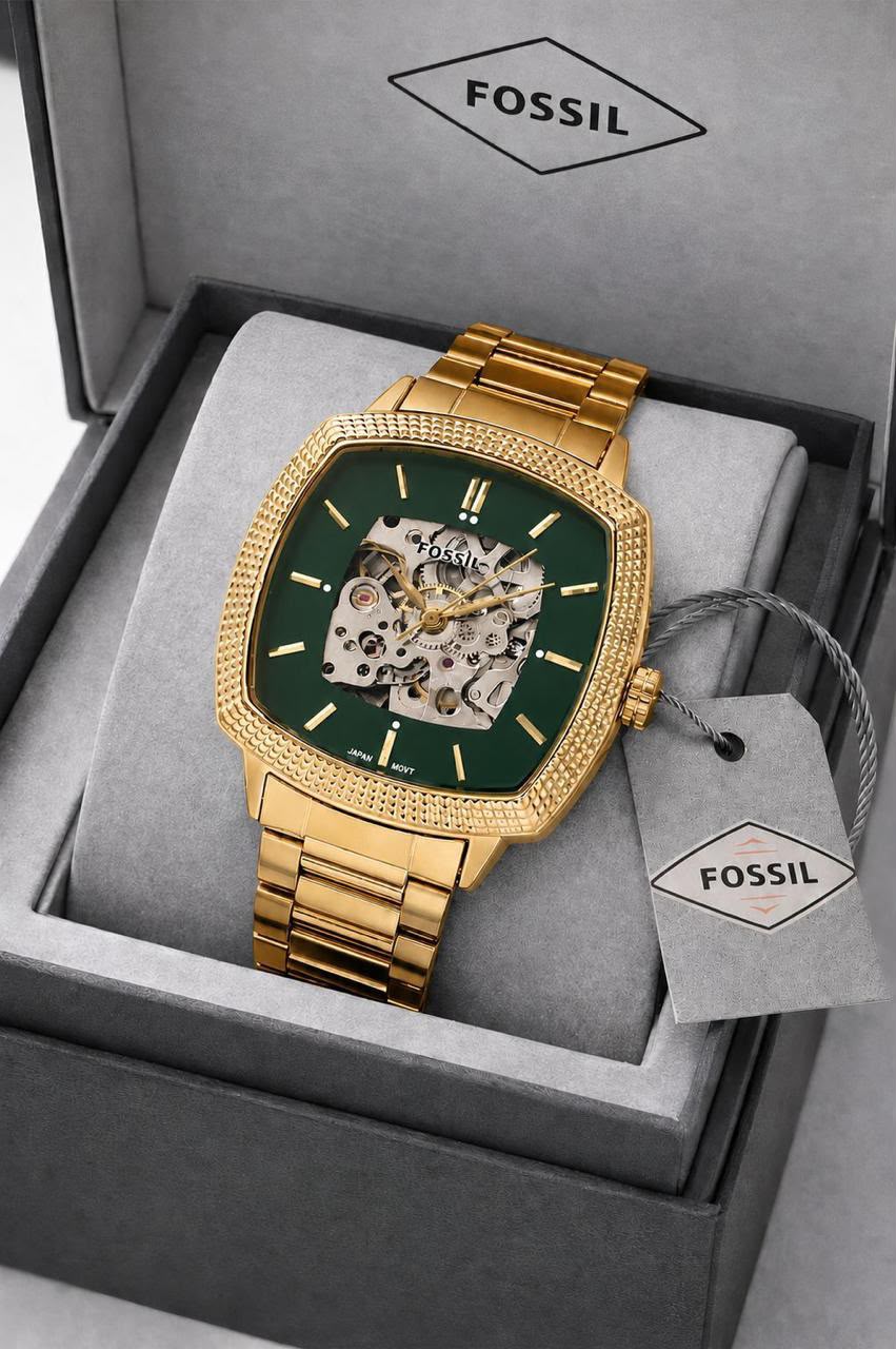 Fossil Machine Luxe Green & Gold Men's Automatic Watch