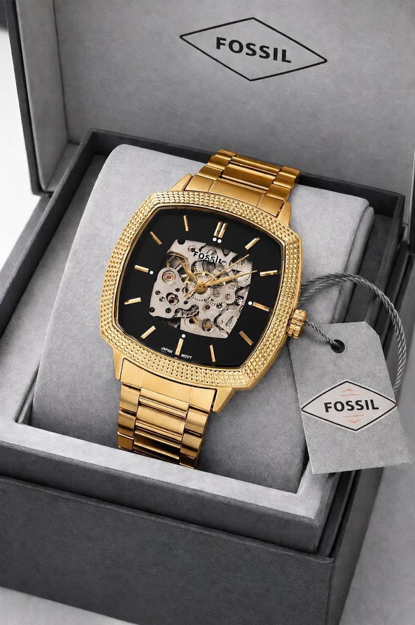 Fossil Machine Luxe Black & Gold Men's Automatic Watch