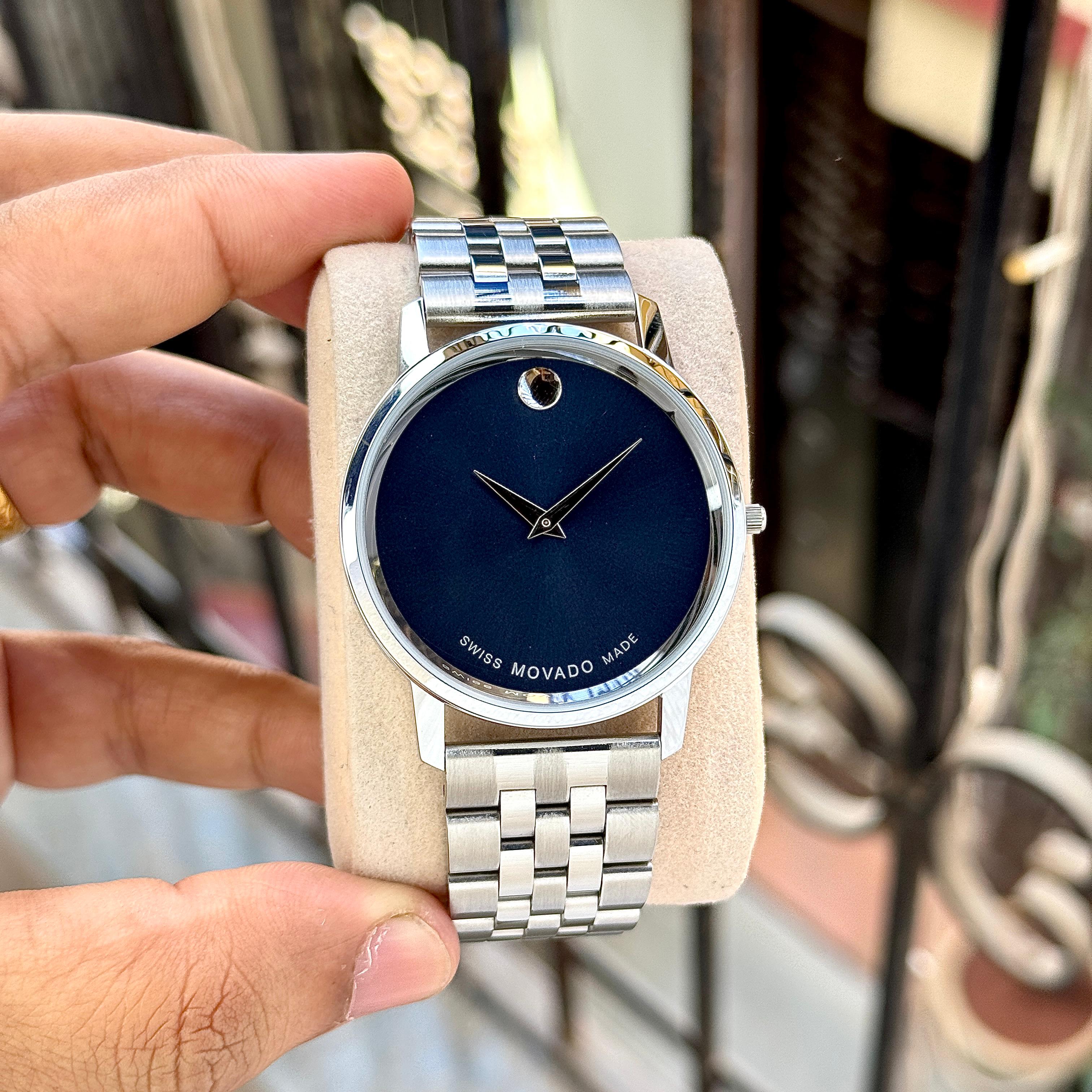 Movado Slim Blue Dial Men's Analog Watch