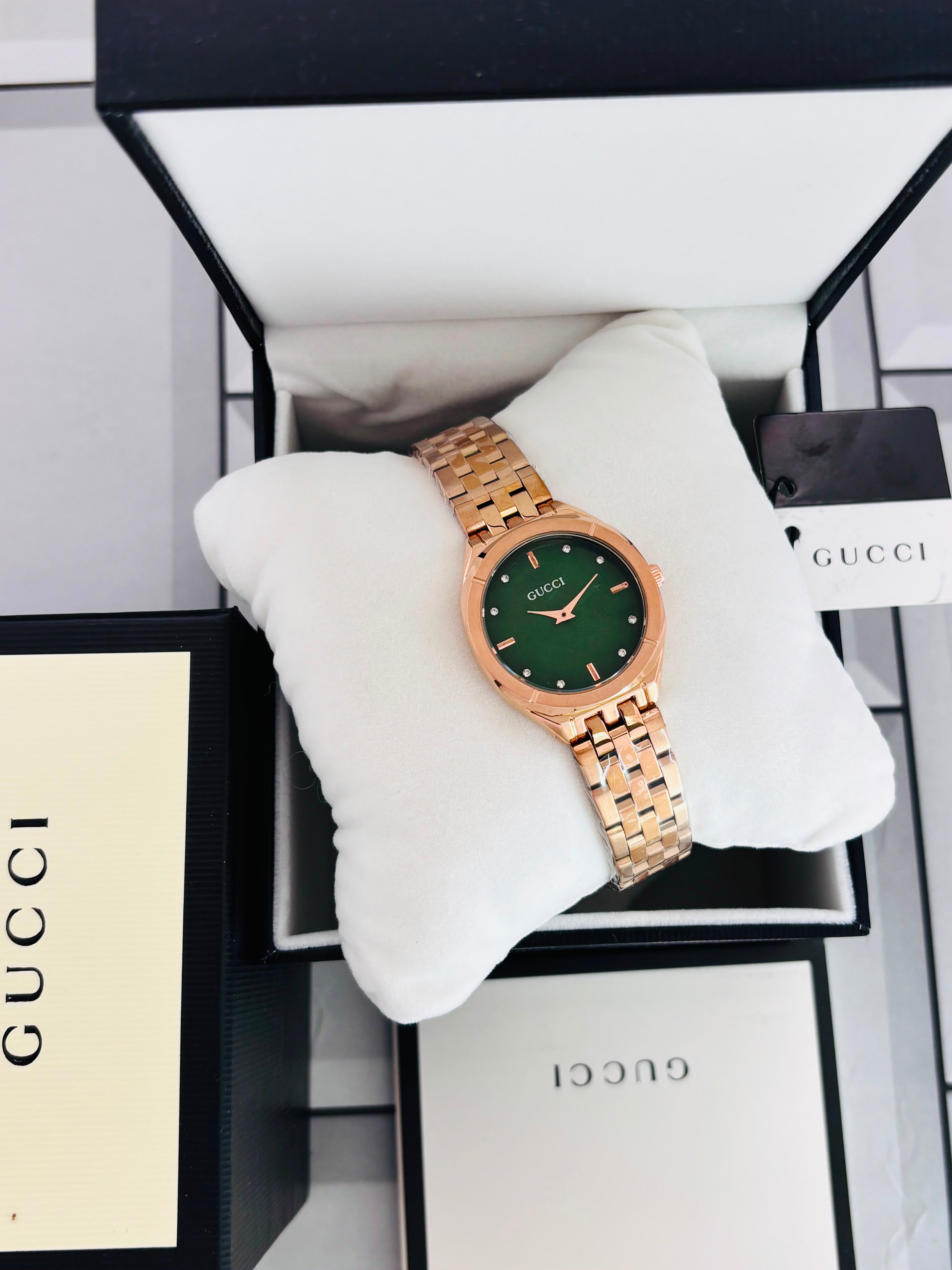 Elegant Premium Quality Green Dial Gucci Women's Wristwatch