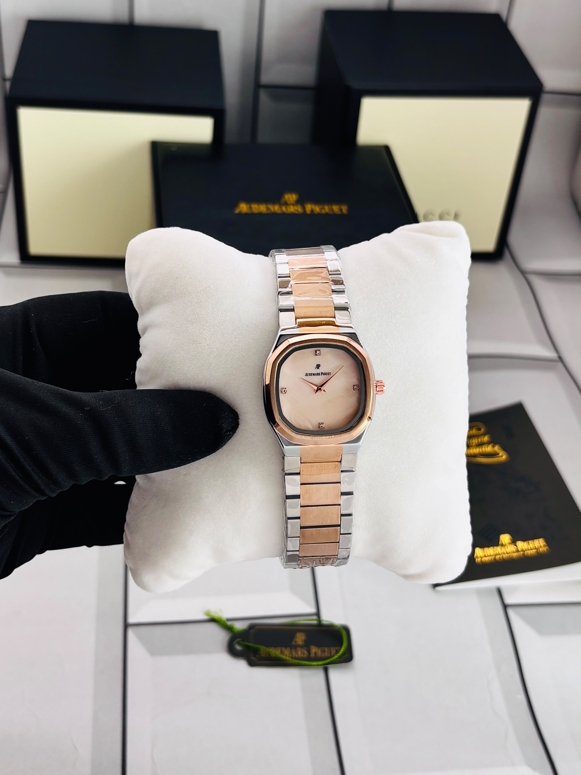 Audemars Piguet Inspired Gold Dial Two Tone Women's Luxury Watch