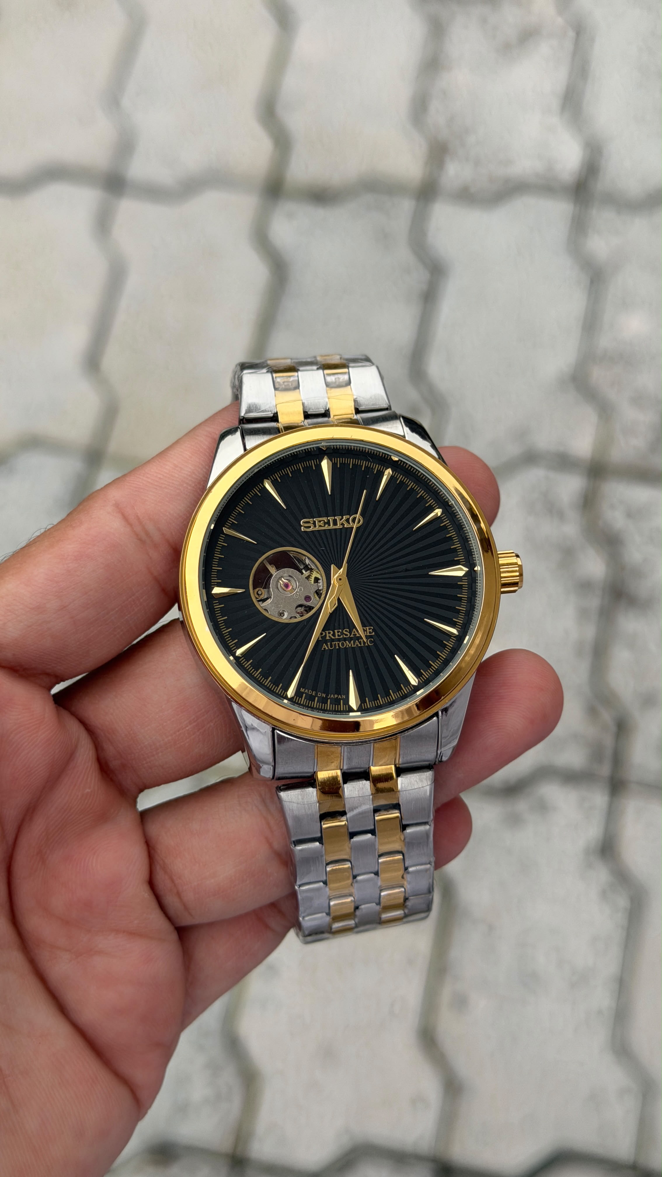 Seiko Presage Automatic Movement Black Two Tone Men's Watch