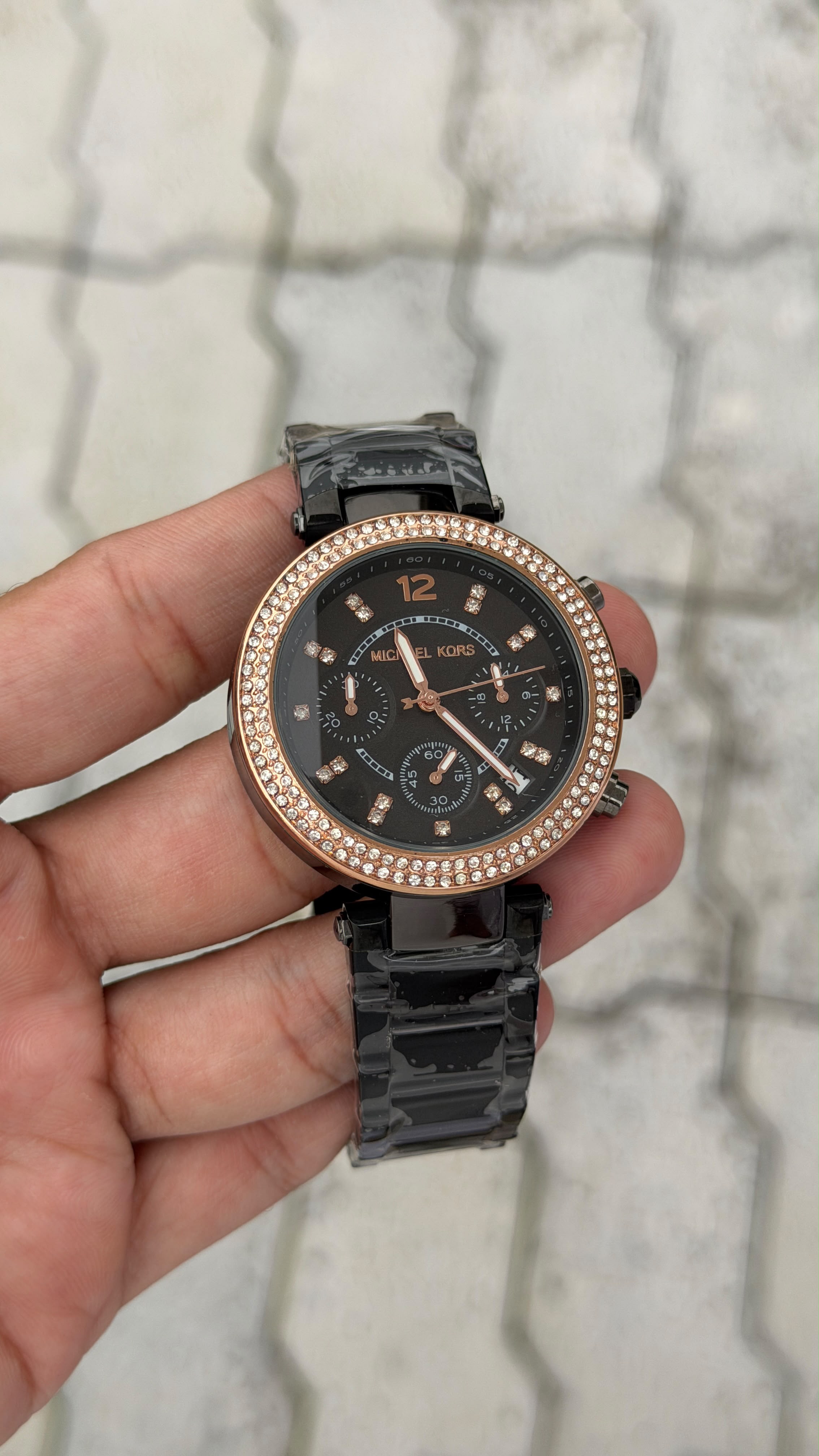 Michael Kors Parker Chronograph Black Ladies Watch