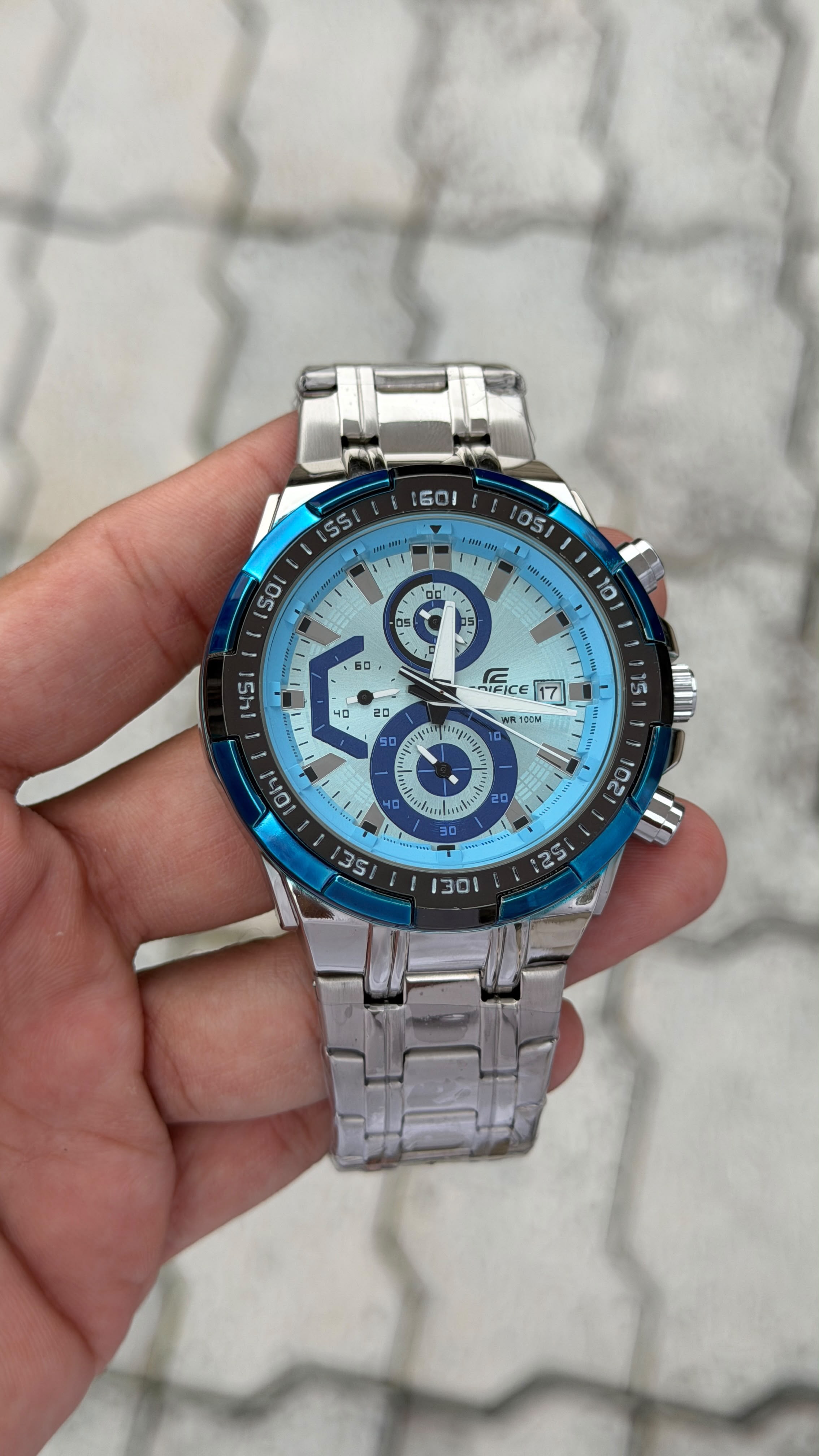 Edifice Premium Chronograph Silver Metal Belt Men's Watch