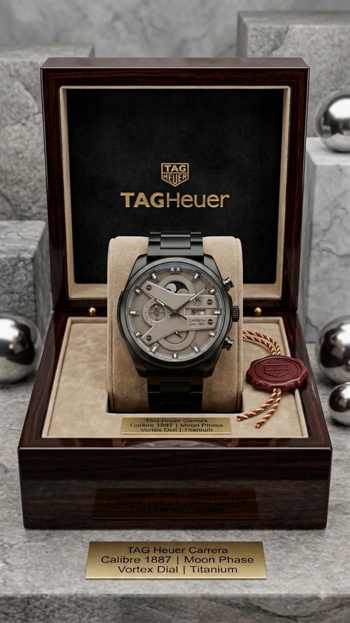 TAG Heuer Carrera Calibre 1887 Automatic Chronograph Titanium Black Dial Watch