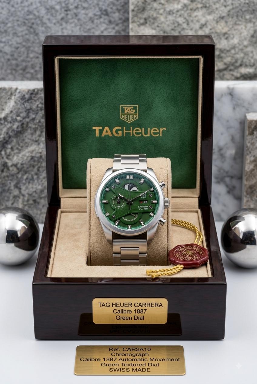 TAG Heuer Carrera Calibre 1887 Automatic Chronograph Green Dial Stainless Steel Watch