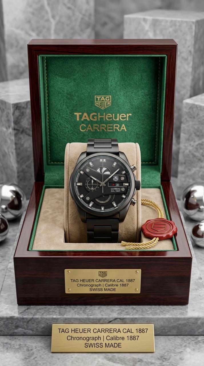 TAG Heuer Carrera Calibre 1887 Automatic Chronograph Black Dial Titanium Watch