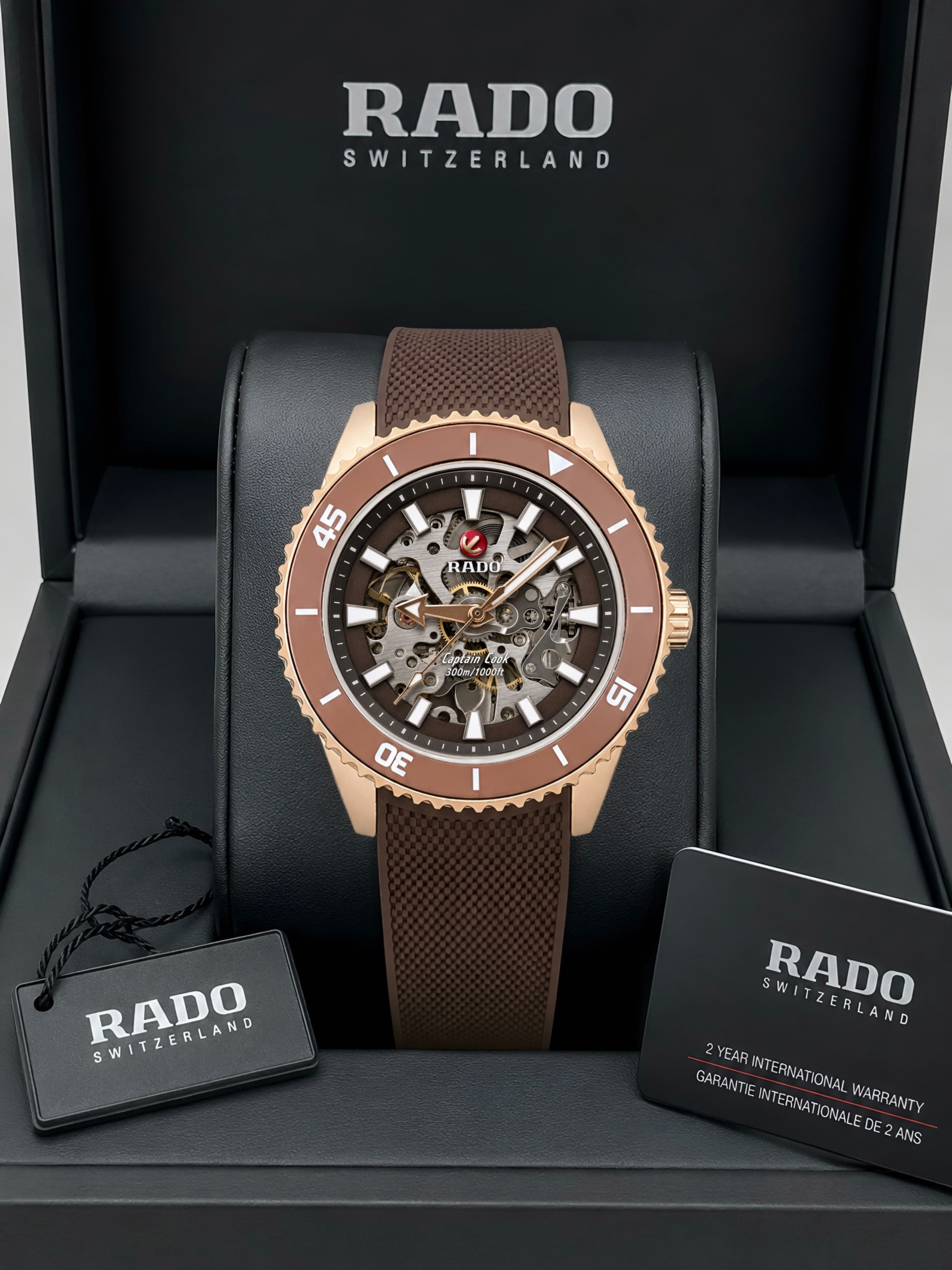 Rado Men's Captain Cook Automatic Brown Dial Skeleton Watch
