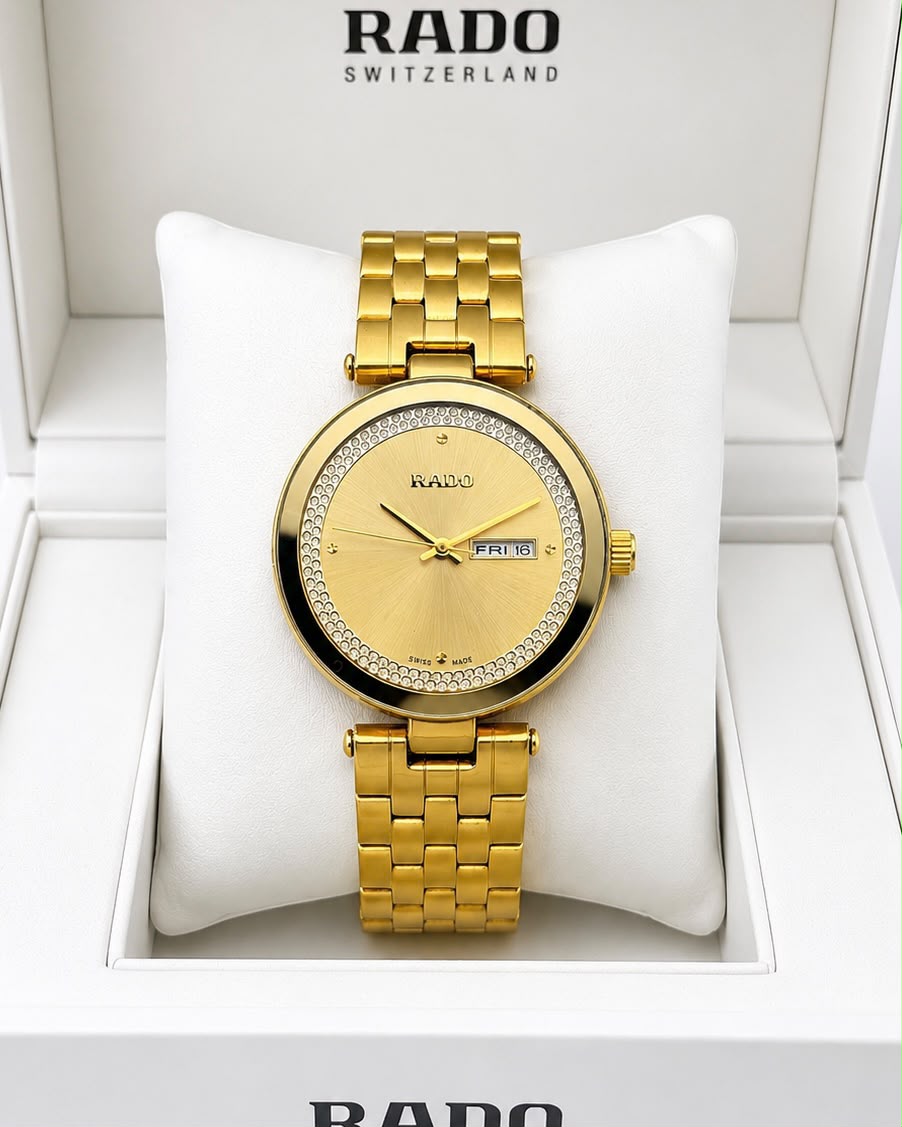 Rado Gold Dial Stainless Steel Analog Watch