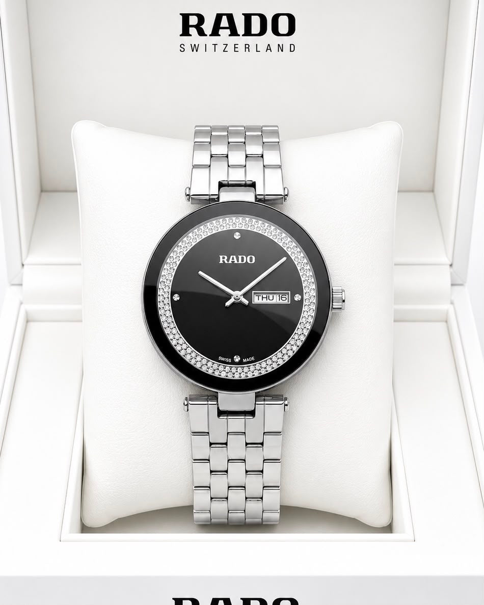 Rado Black Dial Silver Stainless Steel Analog Watch