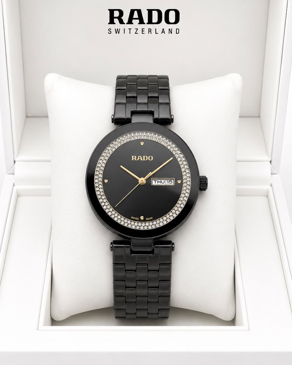 Rado Black Dial Black Stainless Steel Analog Watch