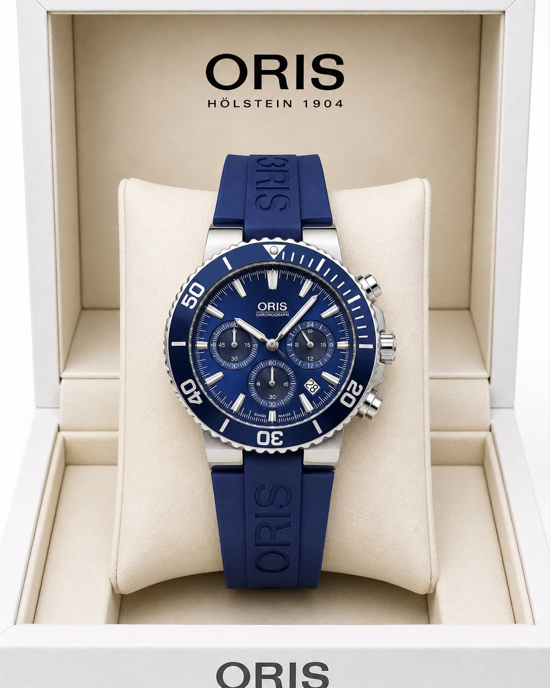 Oris Blue Dial Stainless Steel Chronograph Watch