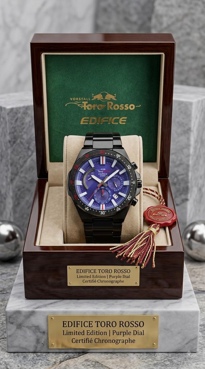 Edifice Toro Rosso Limited Edition Purple Dial Chronograph Watch