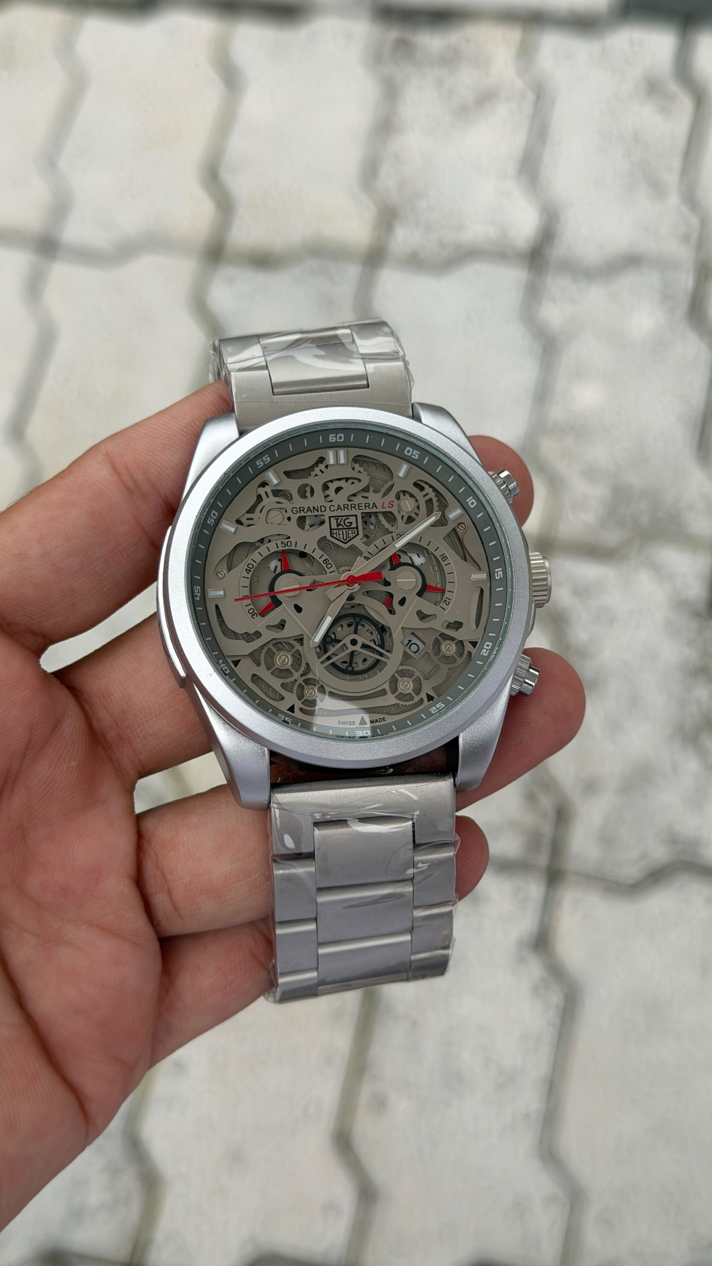TAG Heuer Grand Carrera LS Automatic Skeleton Silver Dial Chronograph Watch