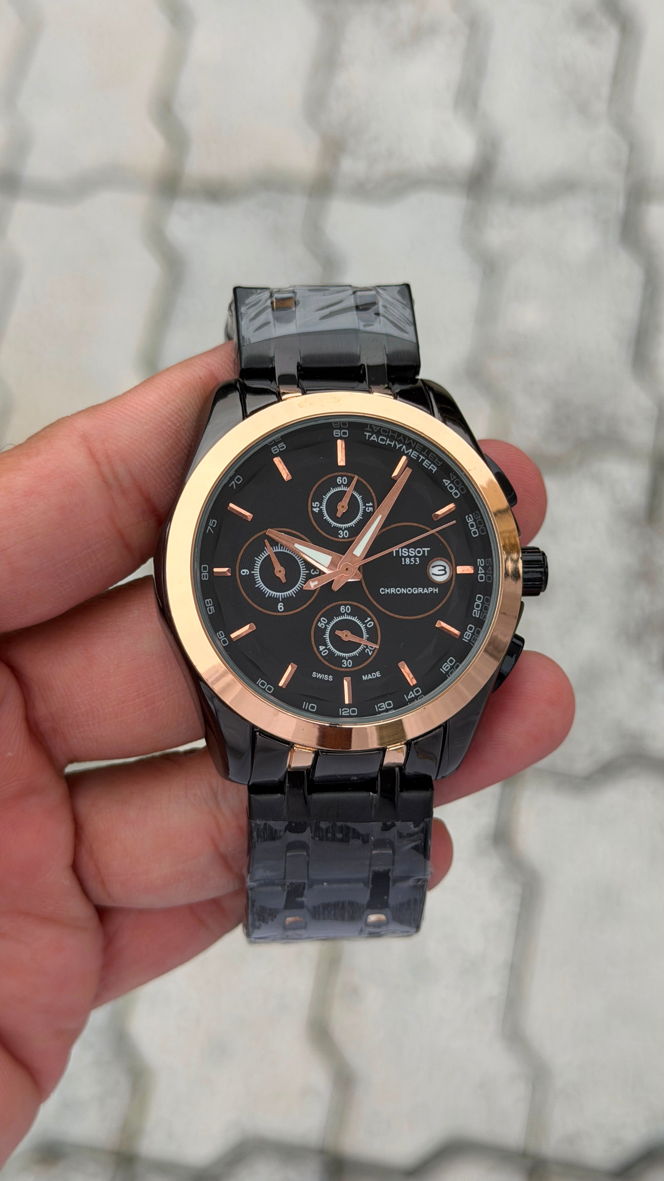 Tissot Rose Gold Skeleton Automatic Chronograph Watch