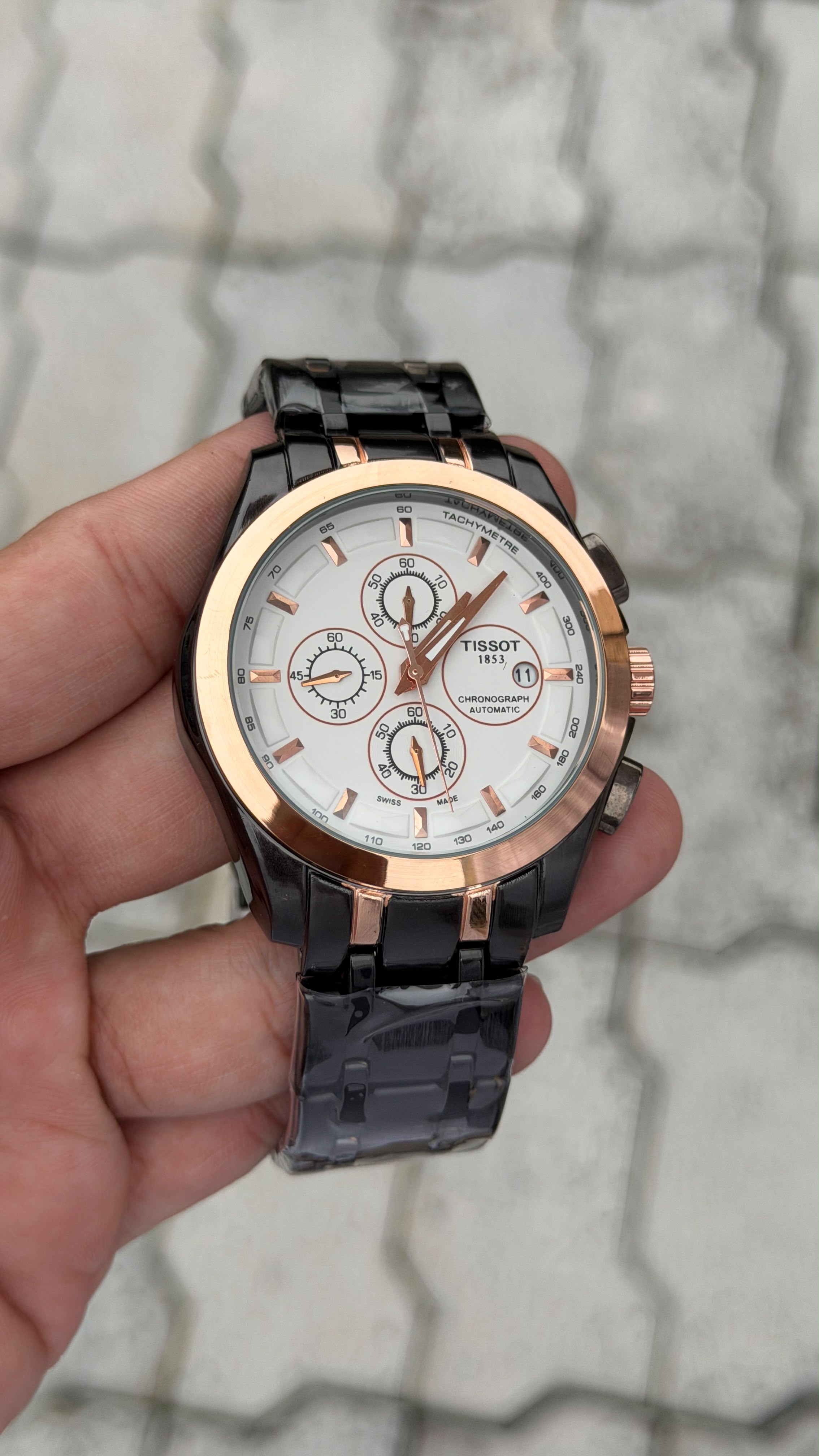 Tissot 1853 Rose Gold White Chronograph Automatic Watch