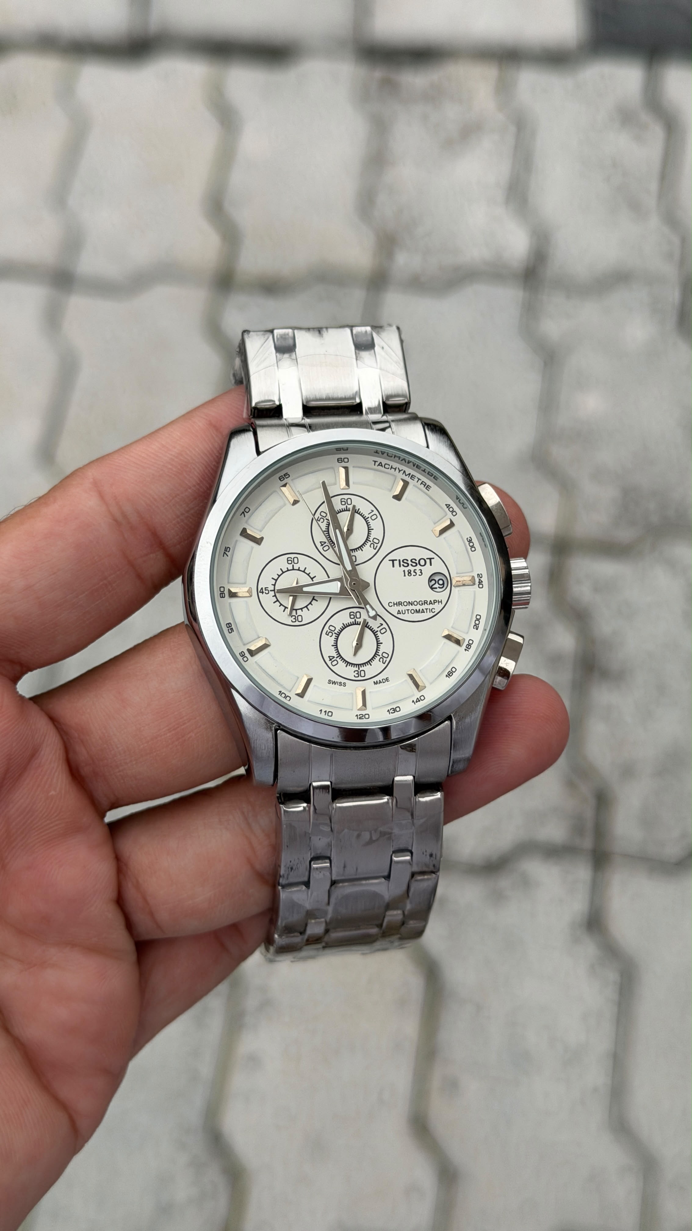 Tissot 1853 Silver White Chronograph Automatic Watch
