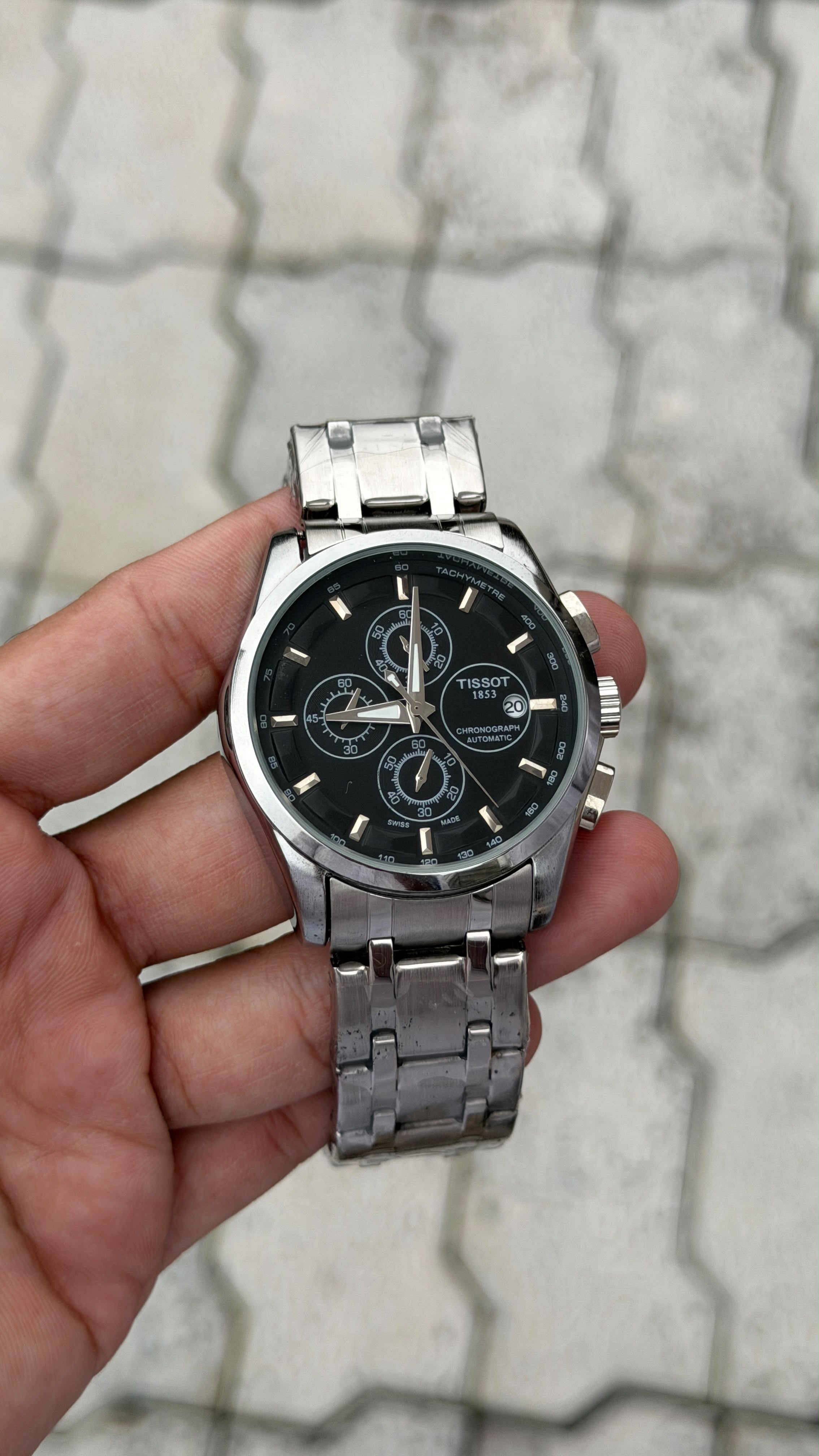 Tissot 1853 Black Silver Chronograph Automatic Watch