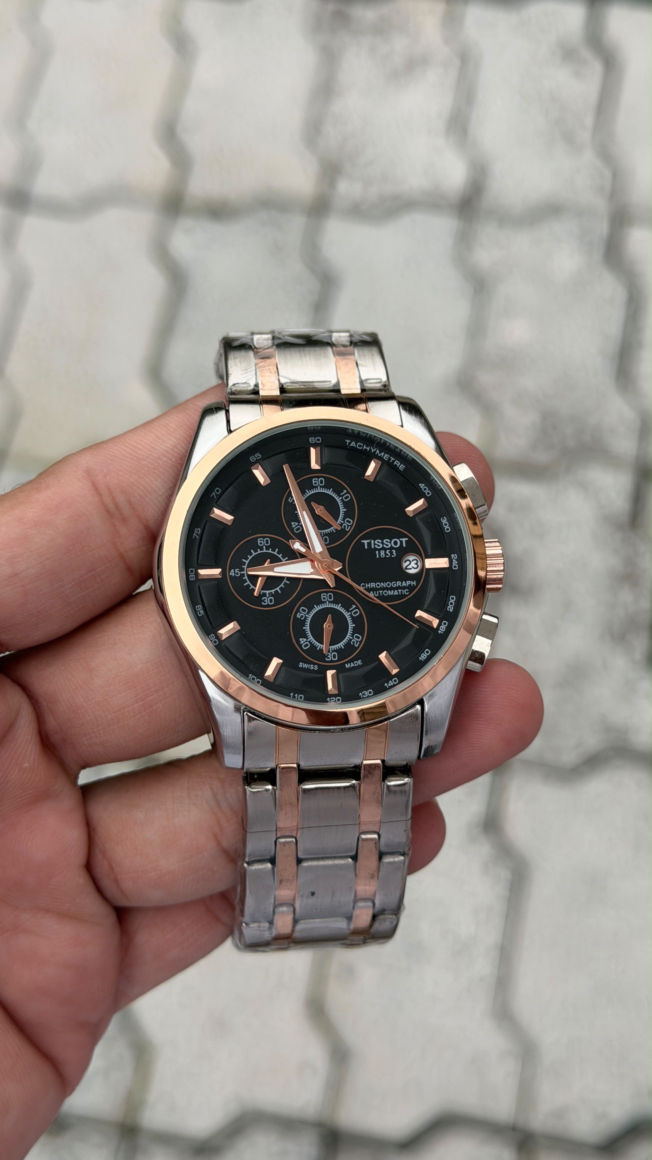 Tissot 1853 Black Rose Gold Chronograph Automatic Watch
