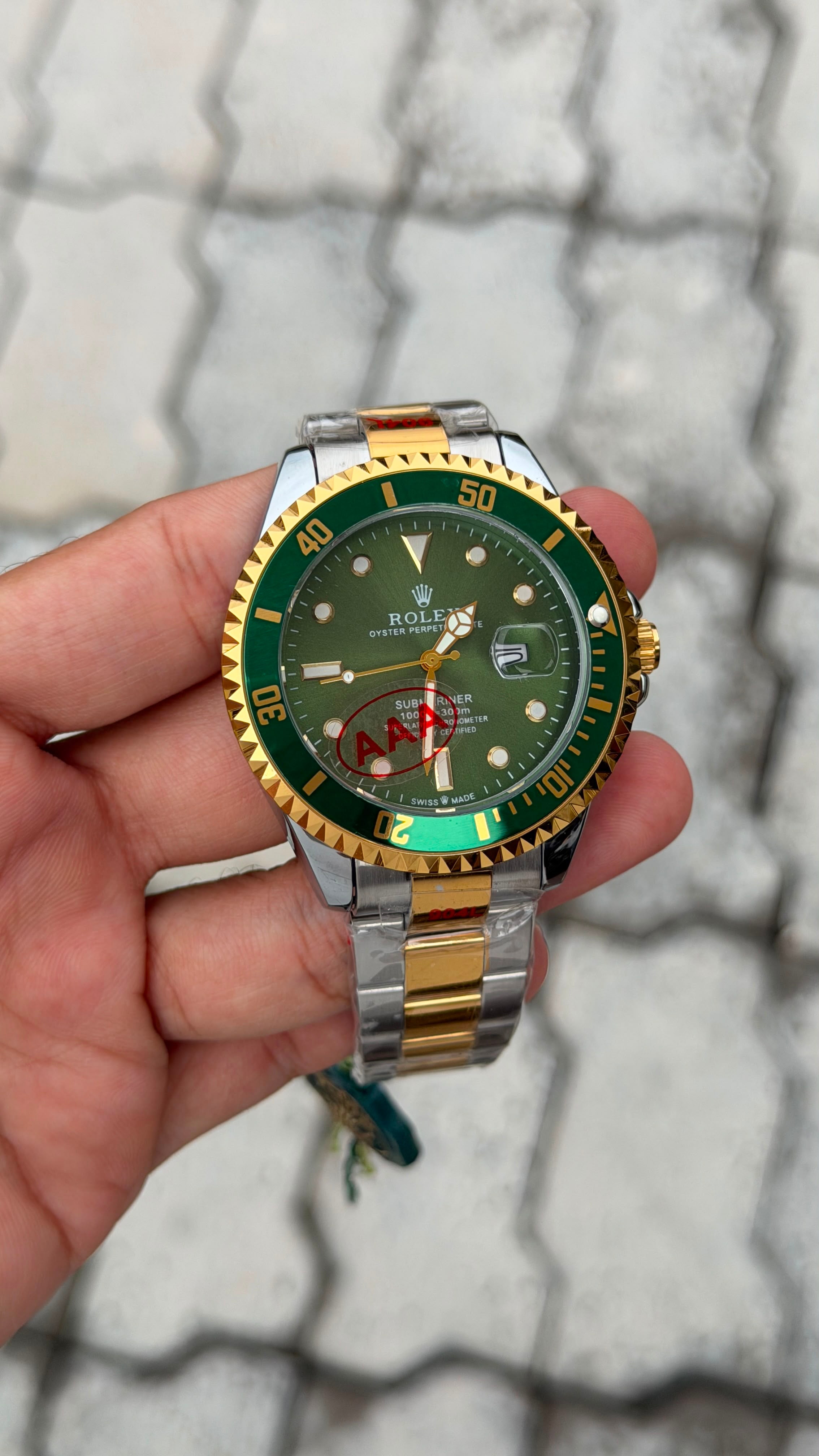 Rolex Submariner Two-Tone Green Dial Watch