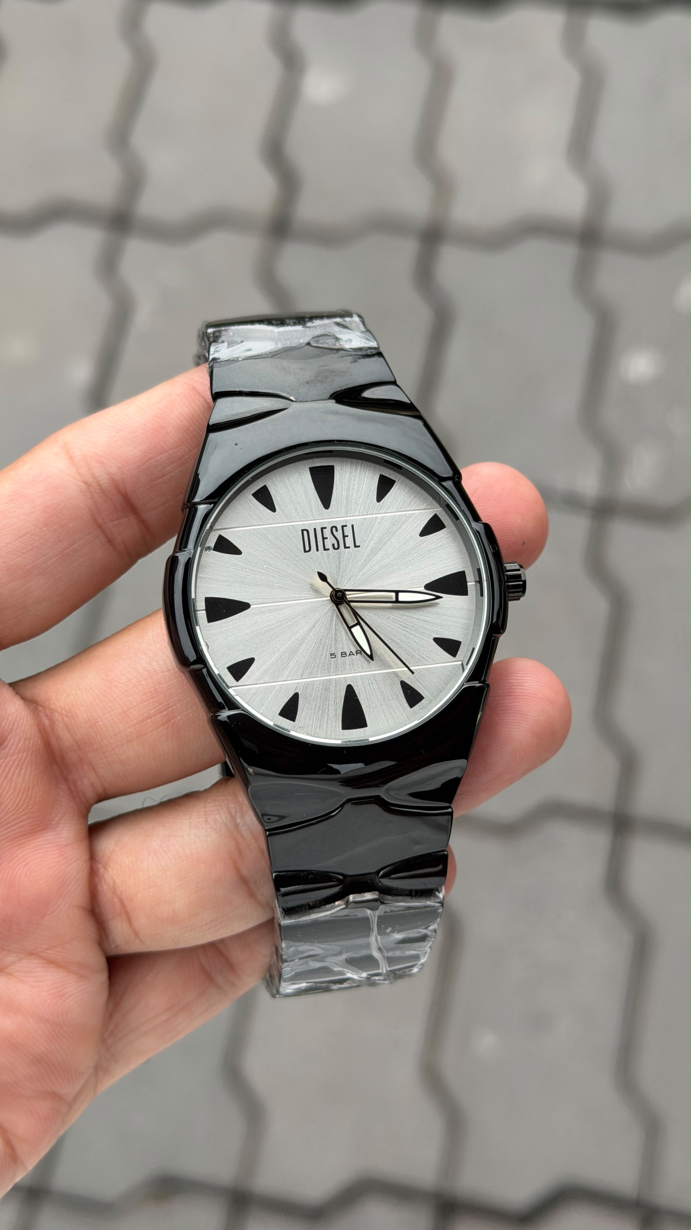 Diesel Black Stainless Steel Silver Dial Watch