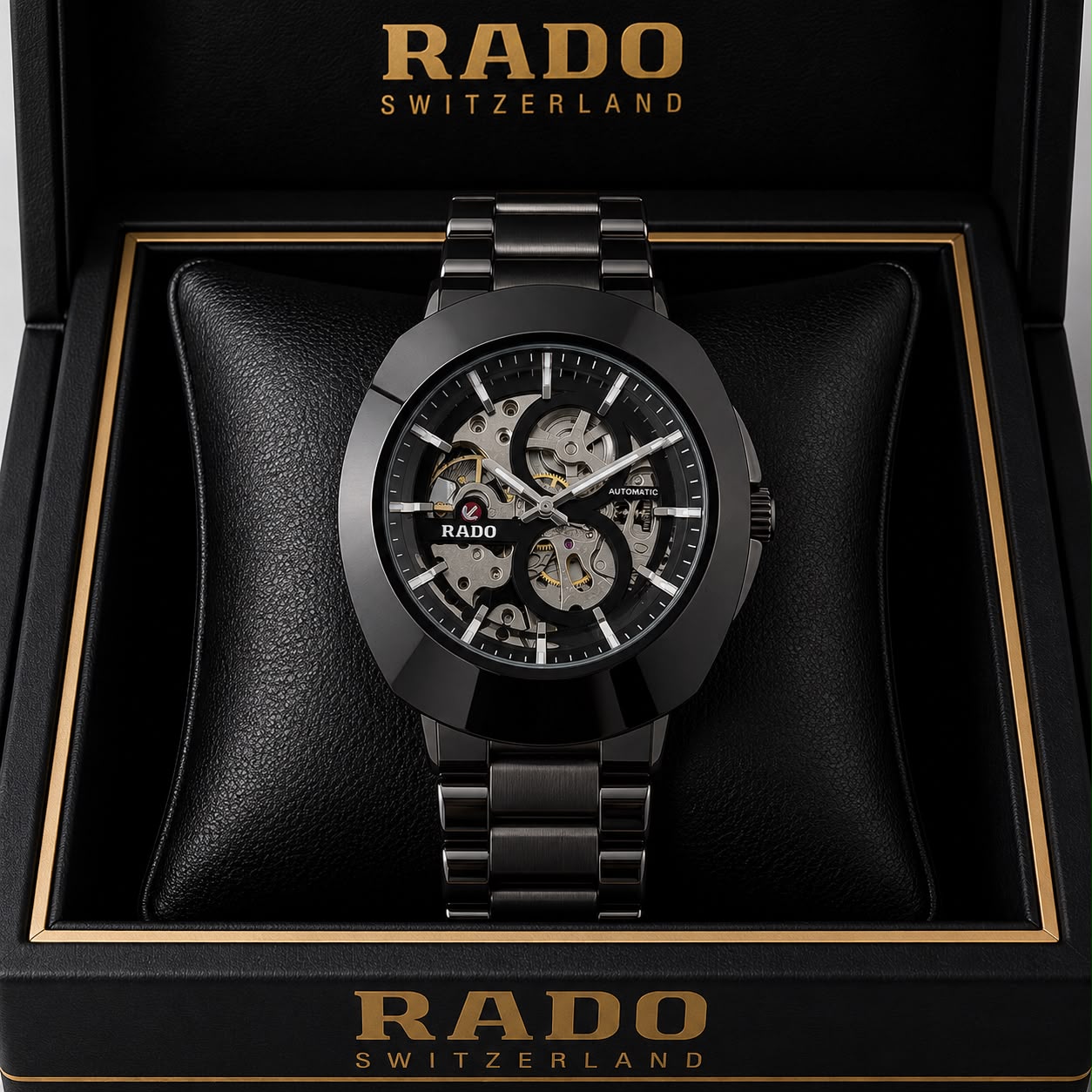 Rado DiaStar Skeleton Full Black Men's Watch