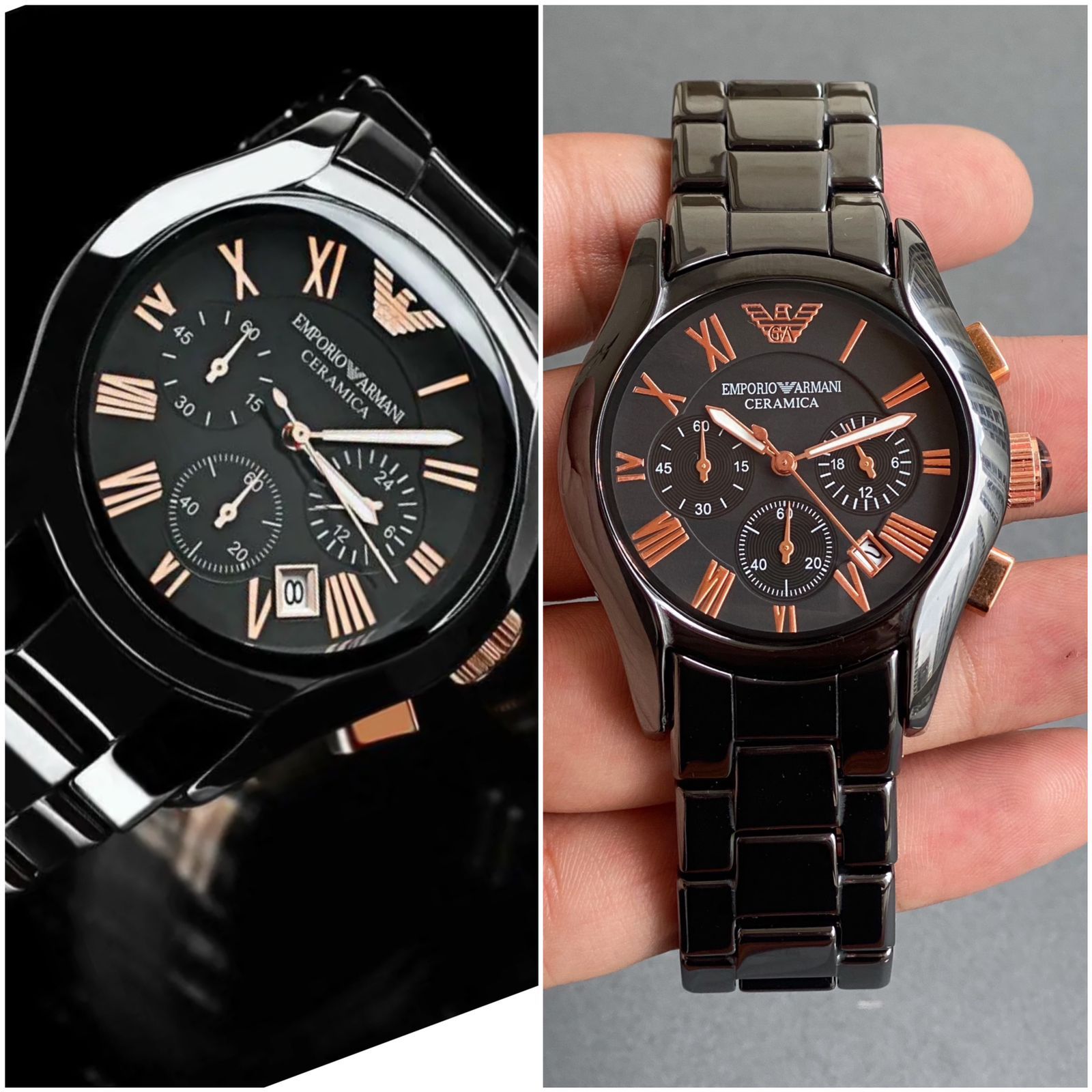 Emporio Armani Black Ceramic Chronograph Watch