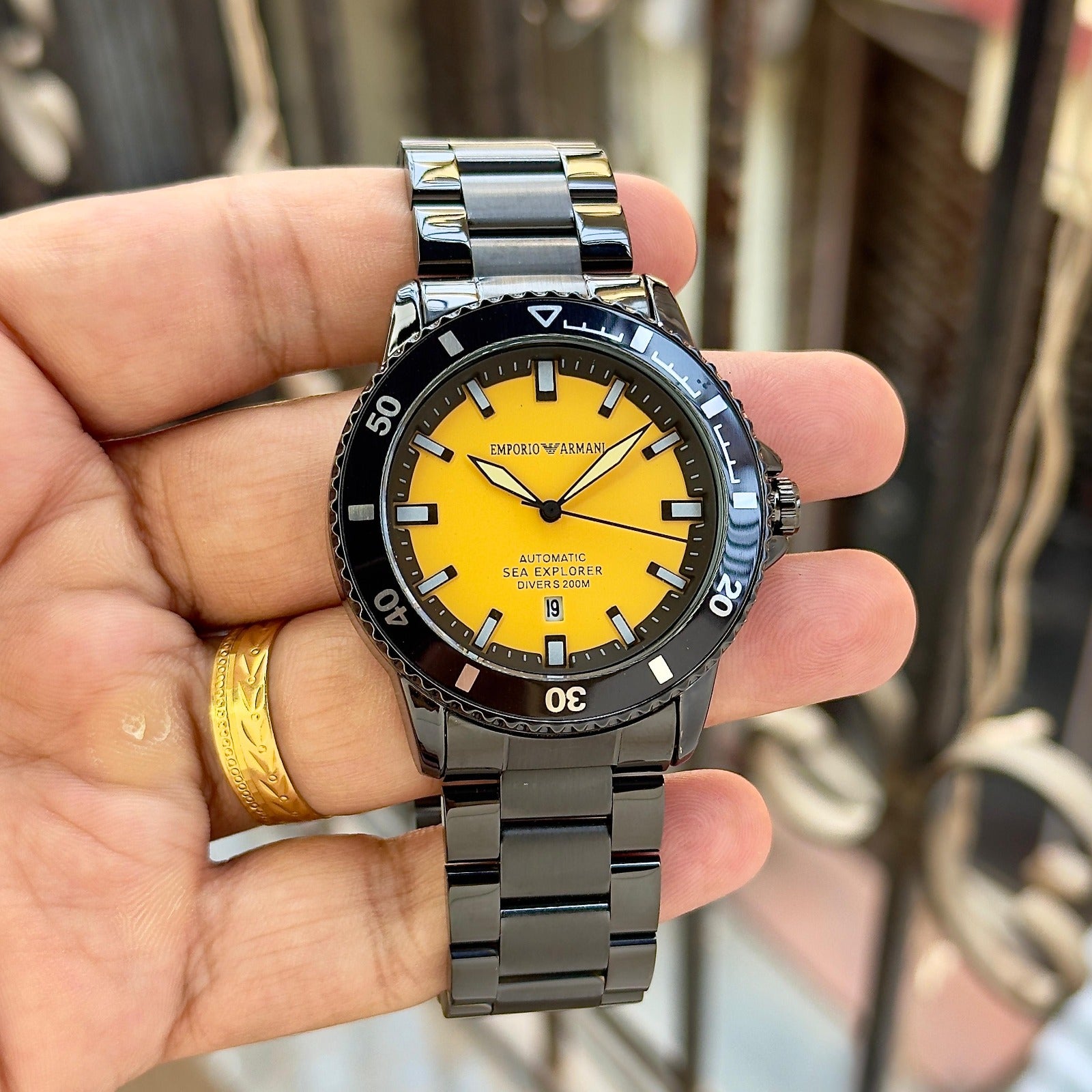 Emporio Armani Sea Explorer Yellow Automatic Watch