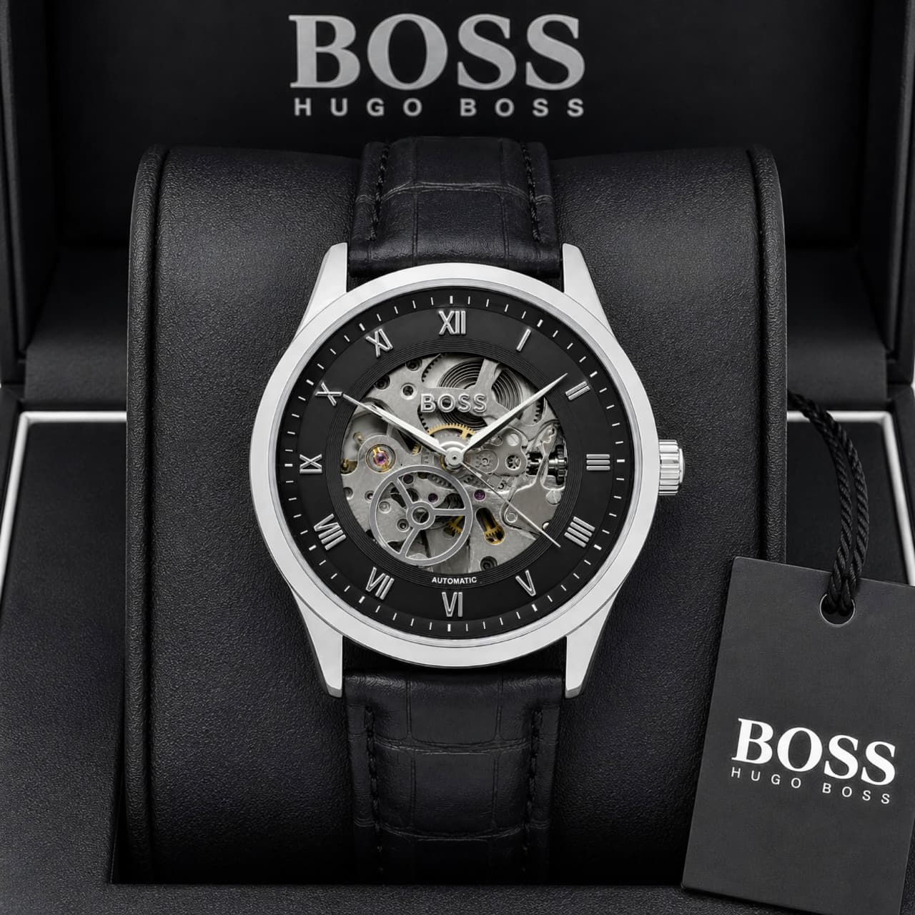 BOSS Black Skeleton Automatic Watch