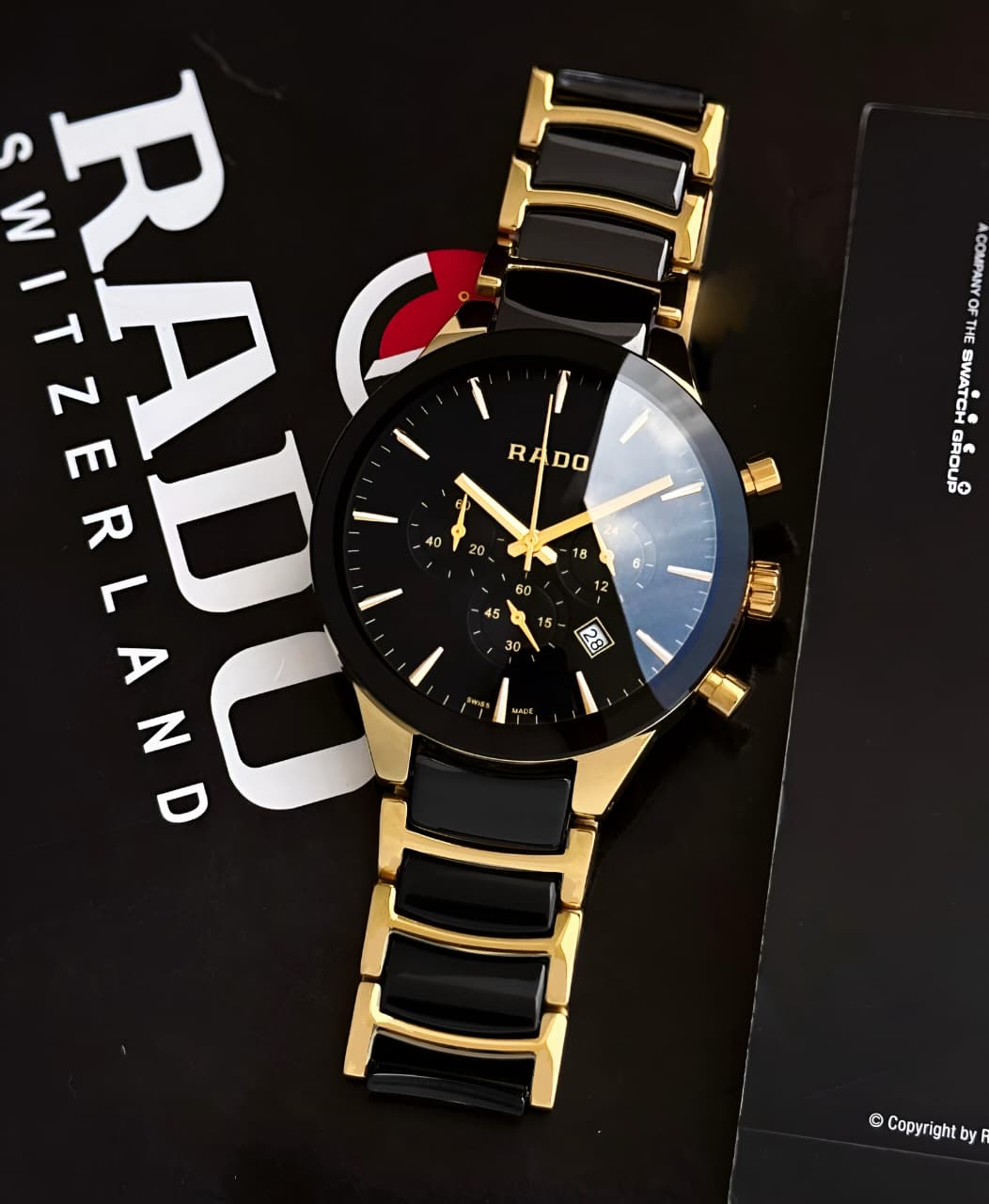 Rado Black & Gold Chronograph Watch