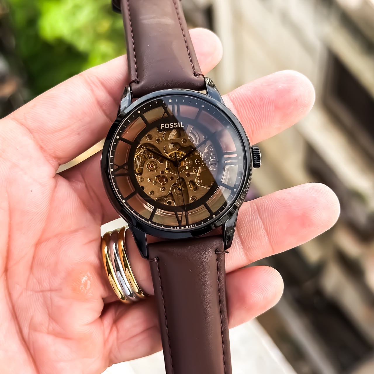 Fossil Brown Skeleton Automatic Watch