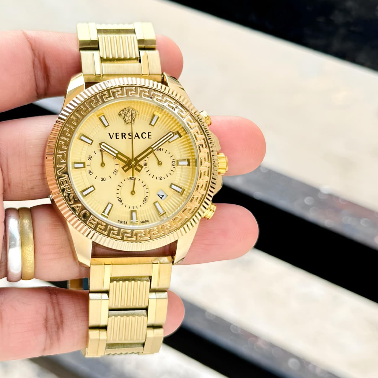 Versace Gold-Tone Chronograph Watch