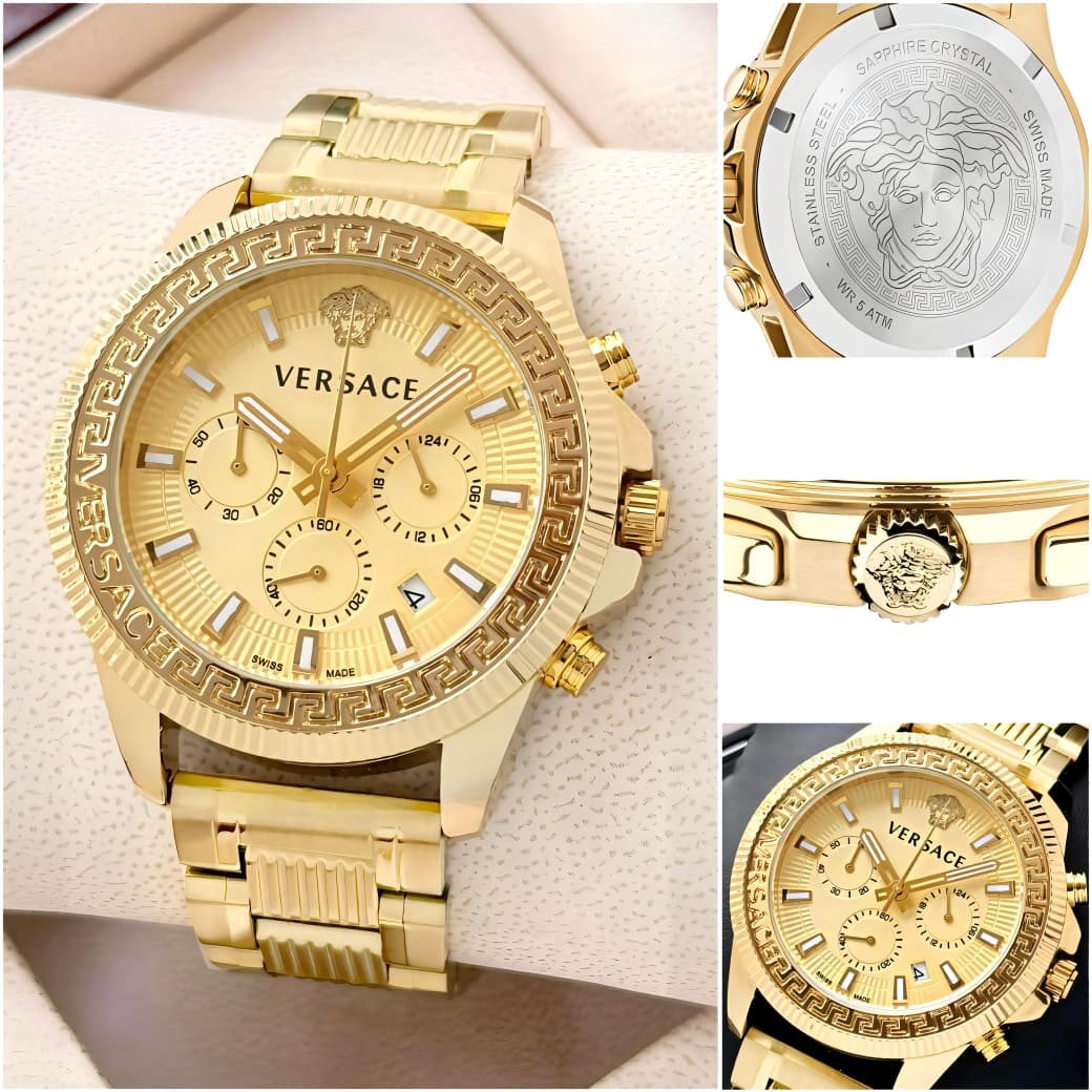 Versace Gold-Tone Chronograph Watch