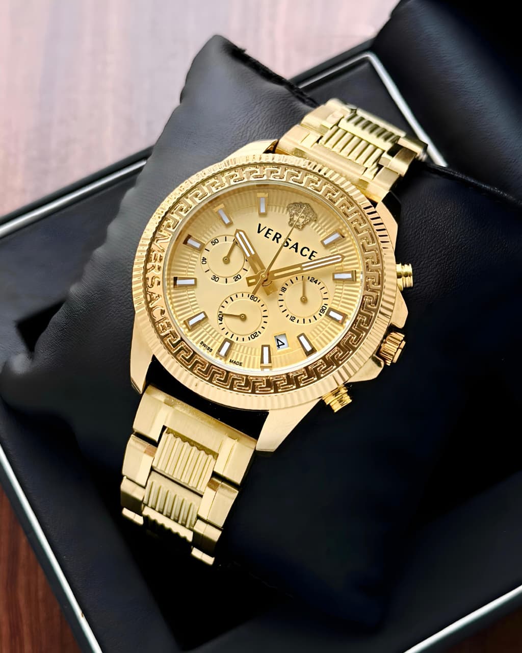 Versace Gold-Tone Chronograph Watch