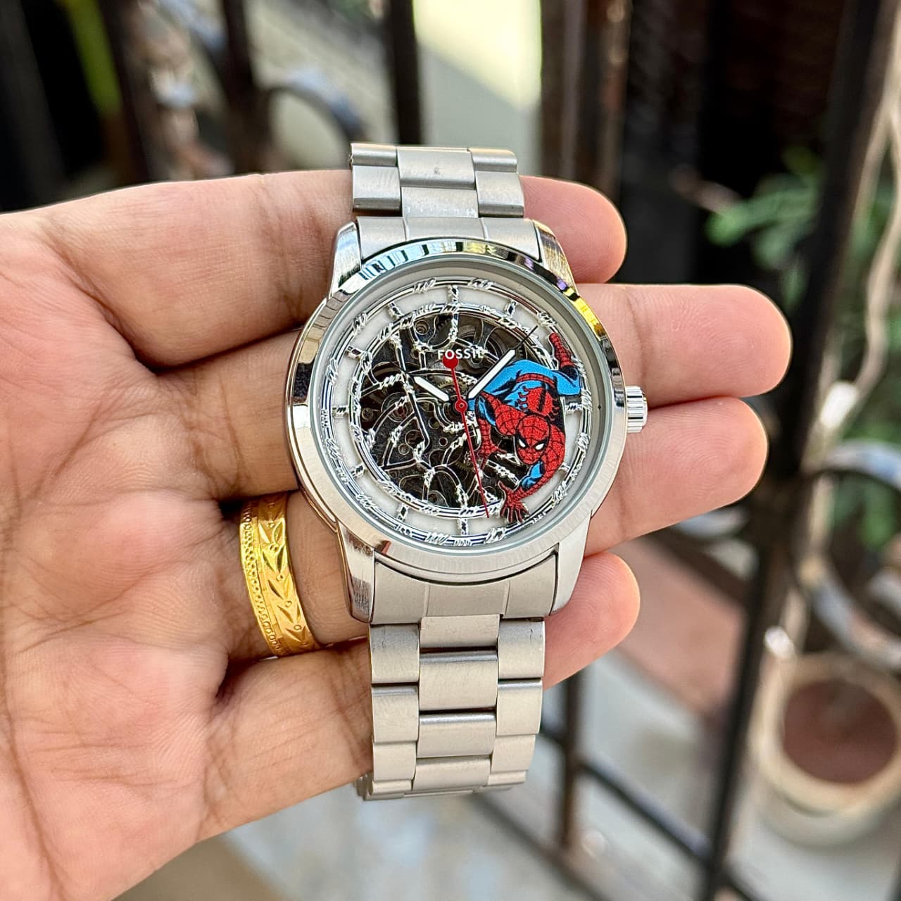 Fossil Spider-Man Skeleton Automatic Watch