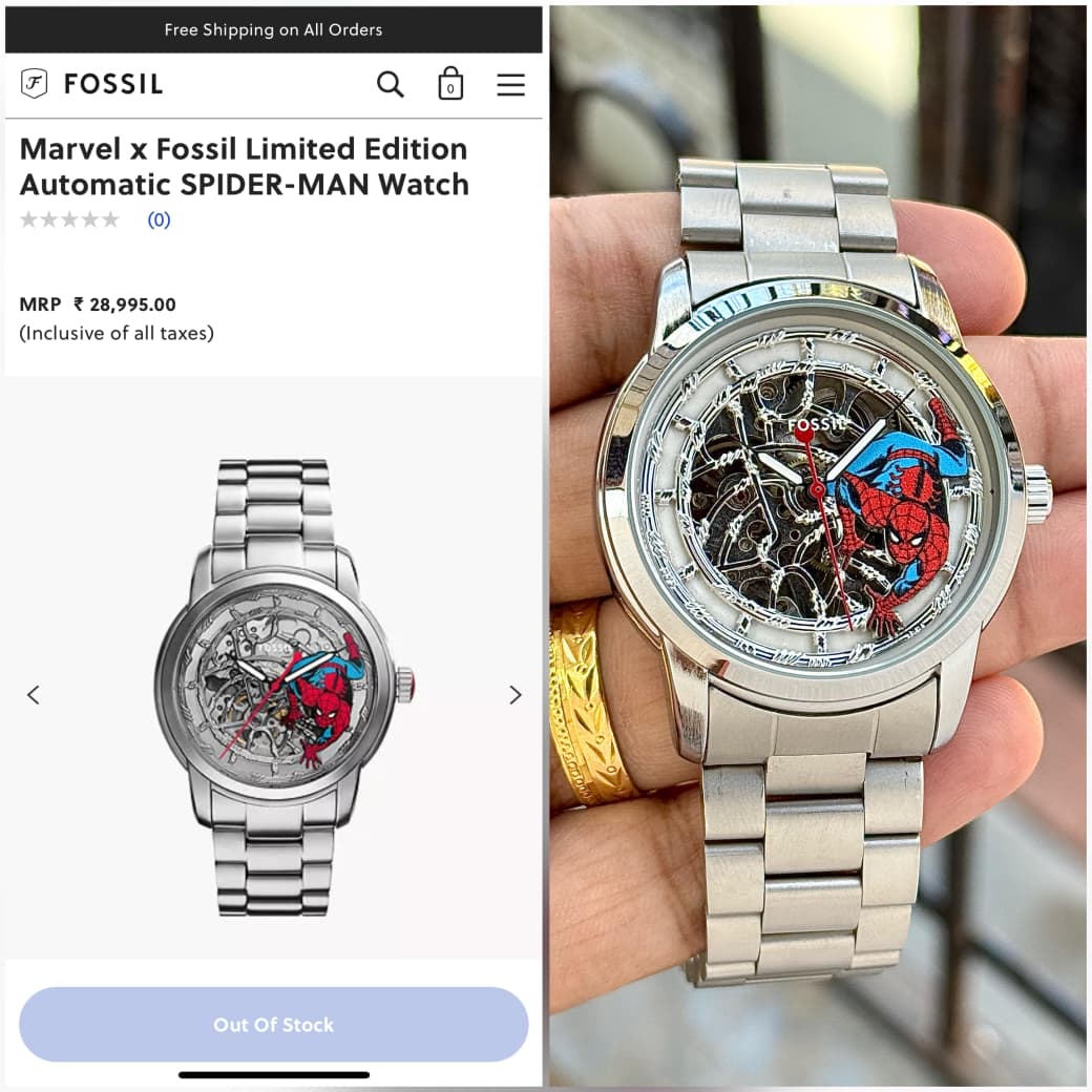 Fossil Spider-Man Skeleton Automatic Watch