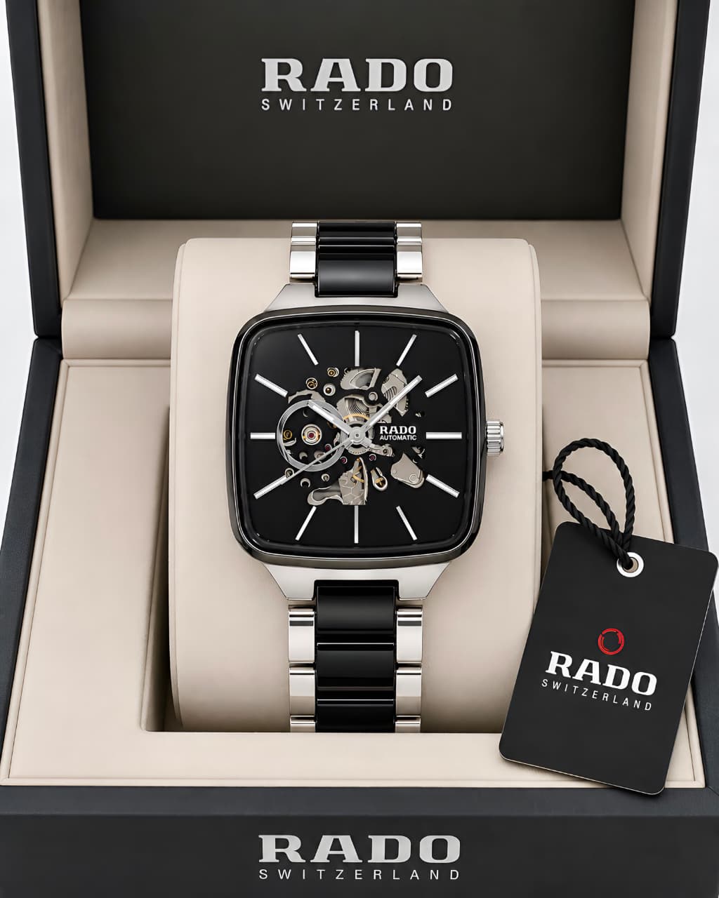 Rado Black & Silver Automatic Skeleton Watch