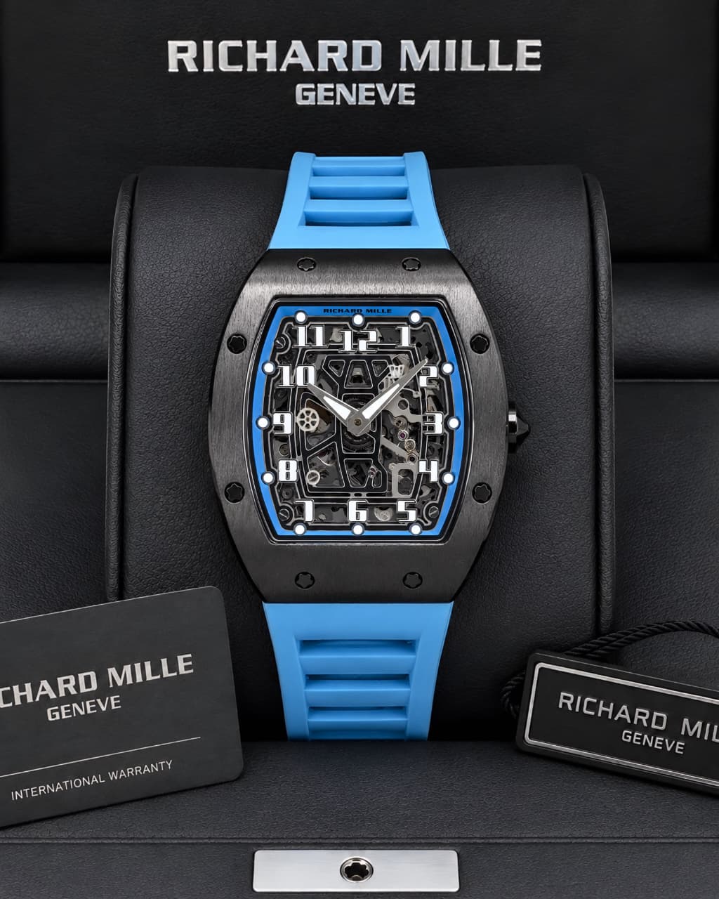 Richard Mille Black & Blue Automatic Skeleton Watch