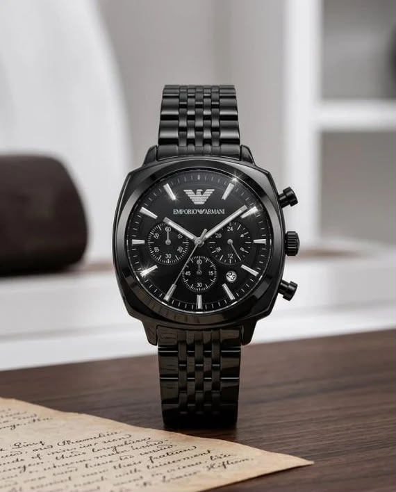 Emporio Armani Black Chronograph Watch