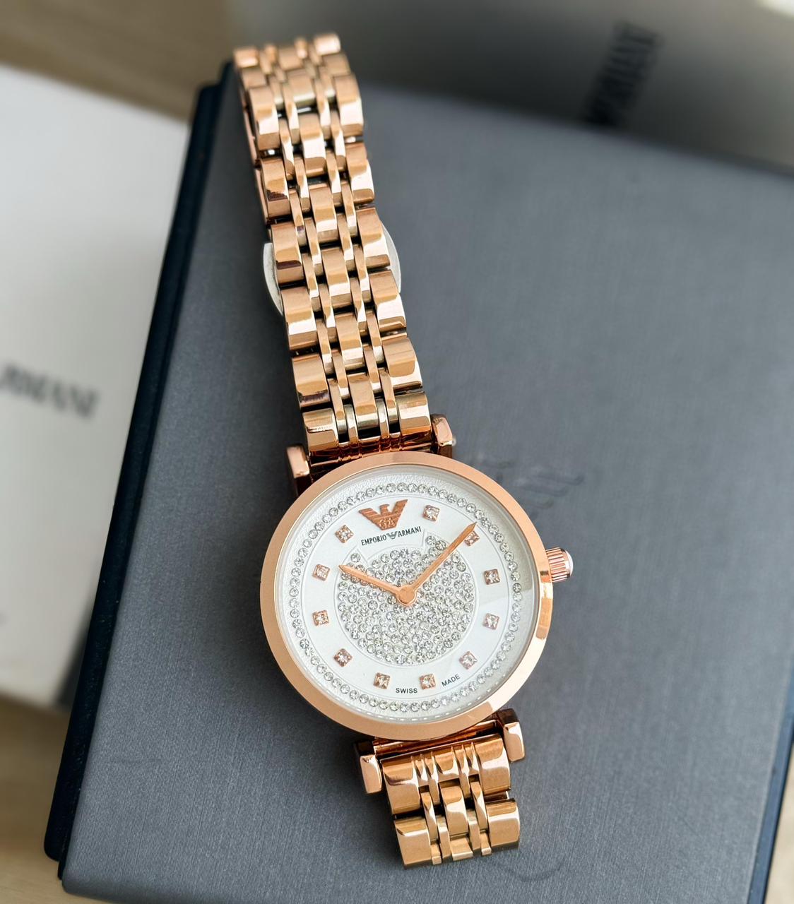 Emporio Armani Women's Rose Gold Crystal Watch