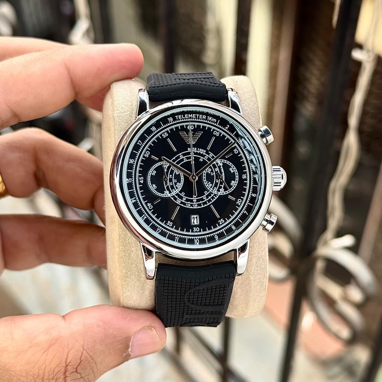 Bentley Black Chronograph Watch