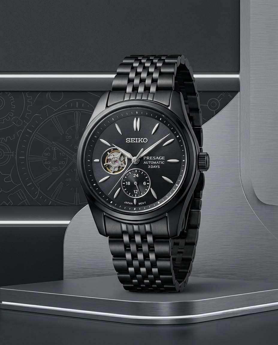 Seiko Presage Full Black Automatic Watch