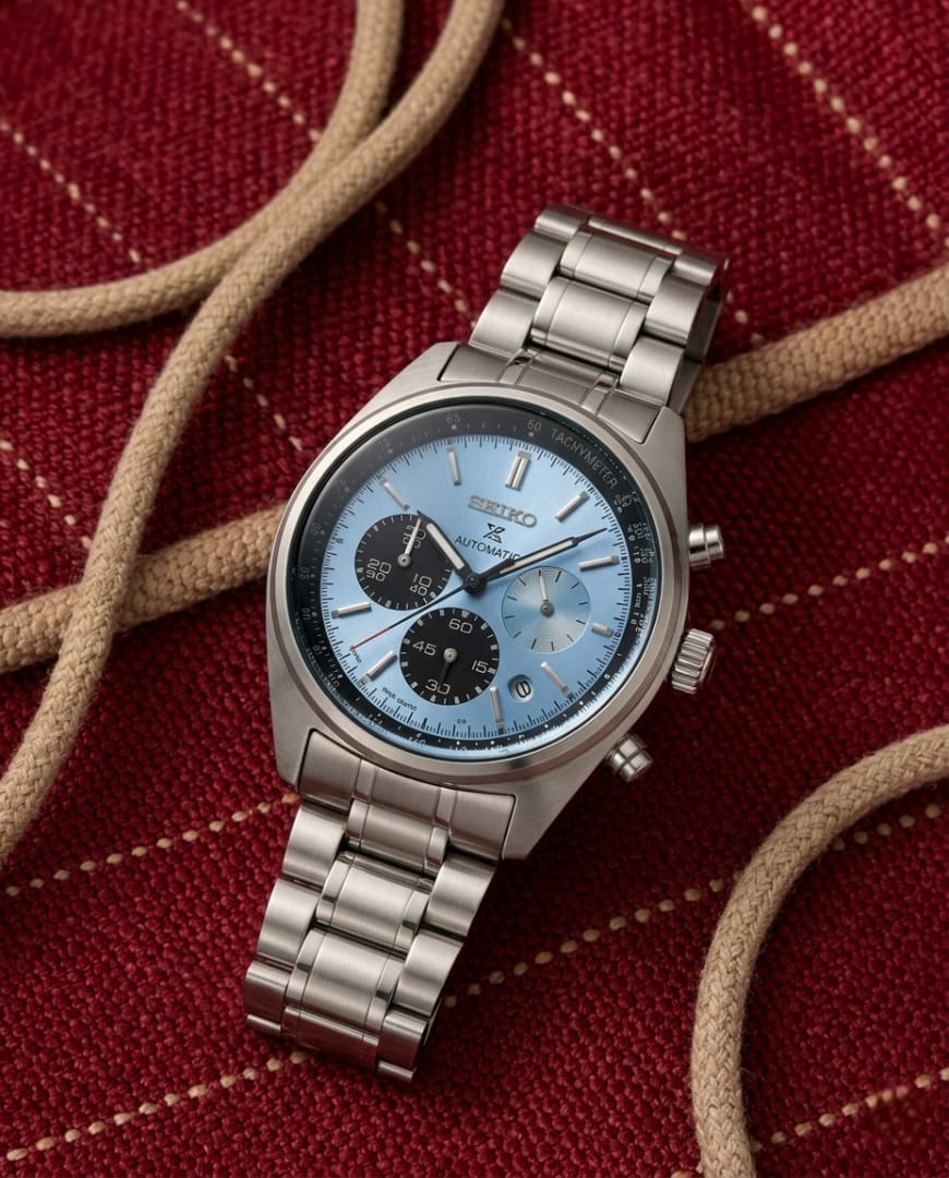 Seiko Light Blue Dial Automatic Chronograph Watch