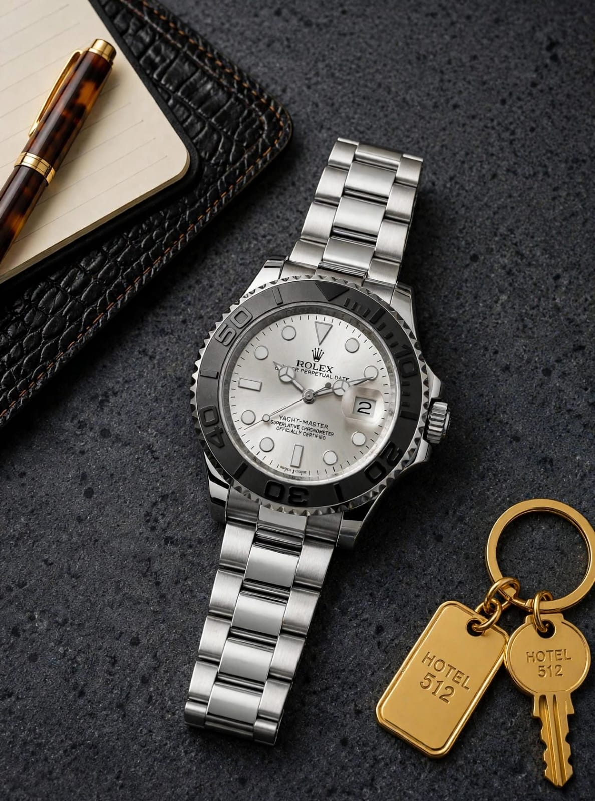 Rolex White Dial Silver Stainless Steel Yacht-Master Style Watch