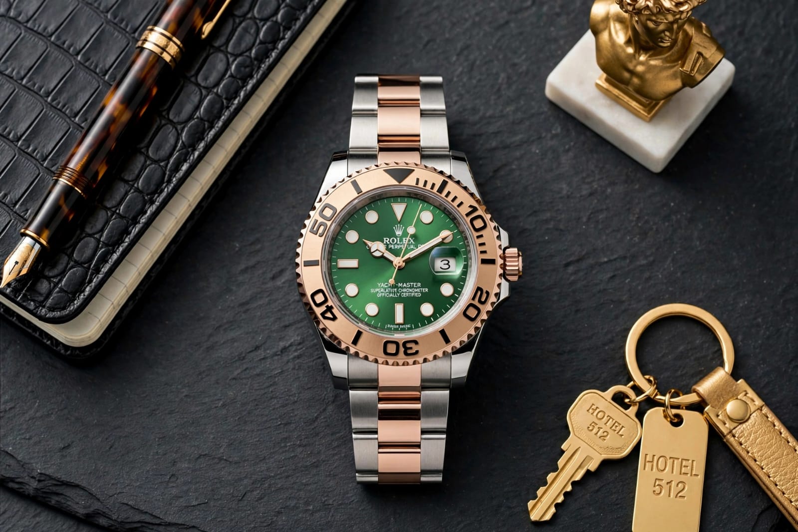 Rolex Green Dial Two-Tone Stainless Steel Yacht-Master Style Watch