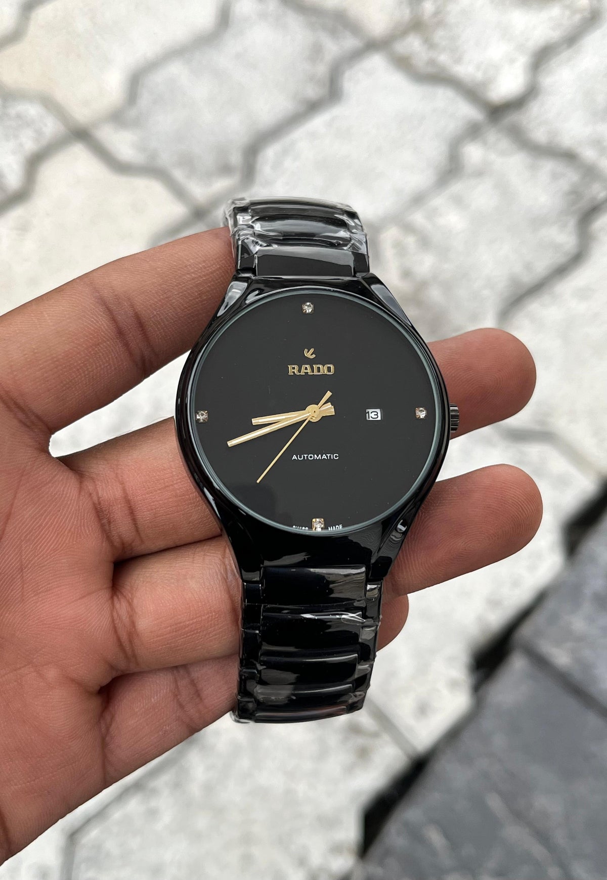 Rado Black Dial Gold Index Automatic Watch