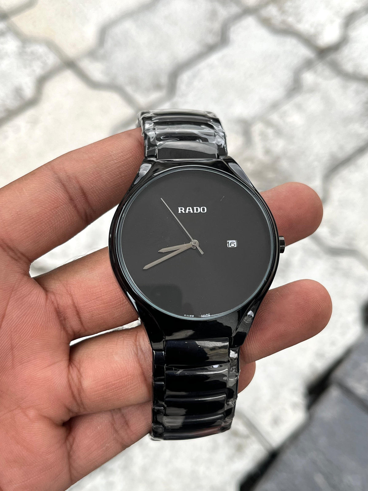 Rado Black Dial Silver Hands Watch